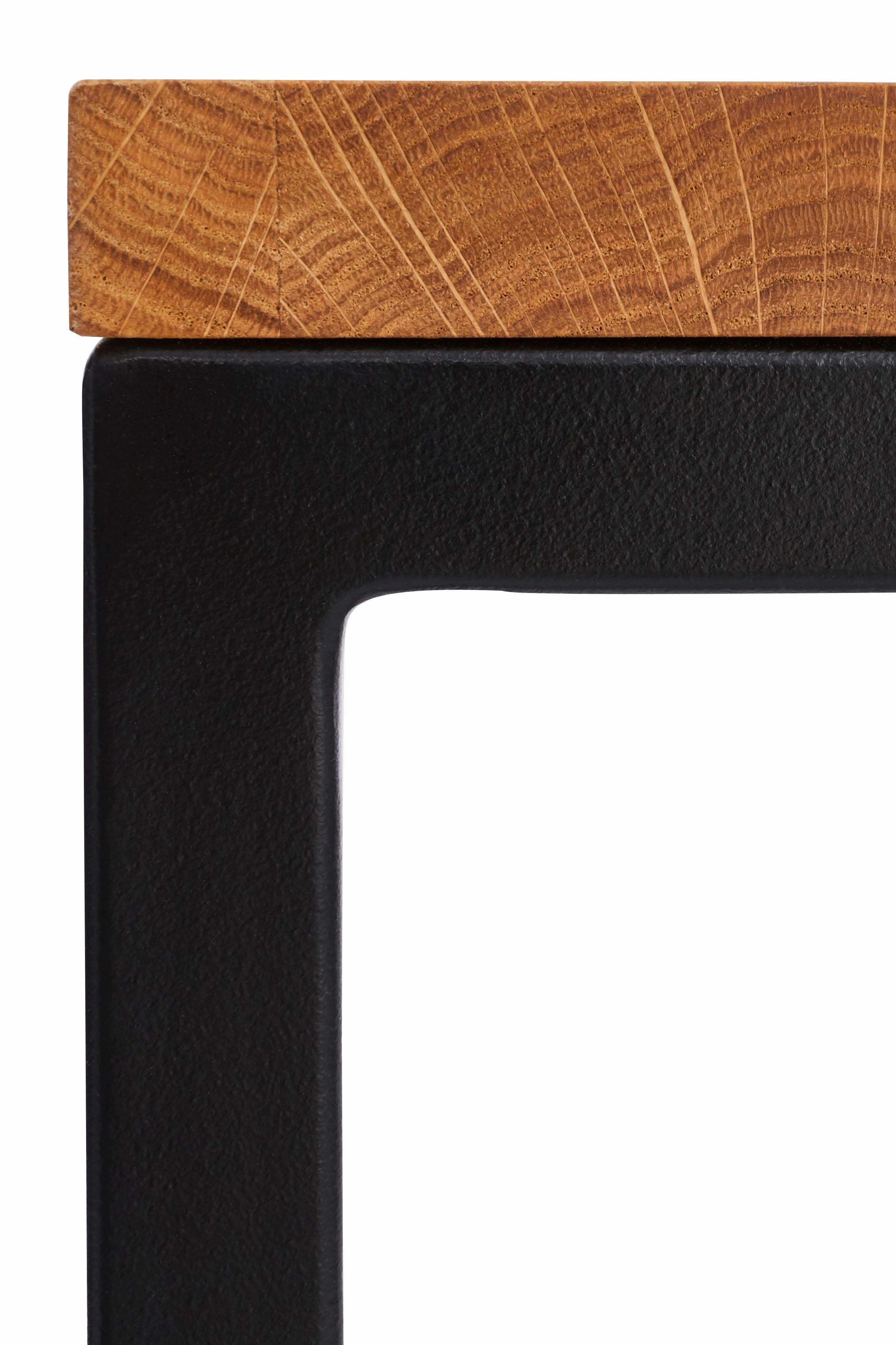Home affaire Salontafel Voorst van massief eiken en metalen frame