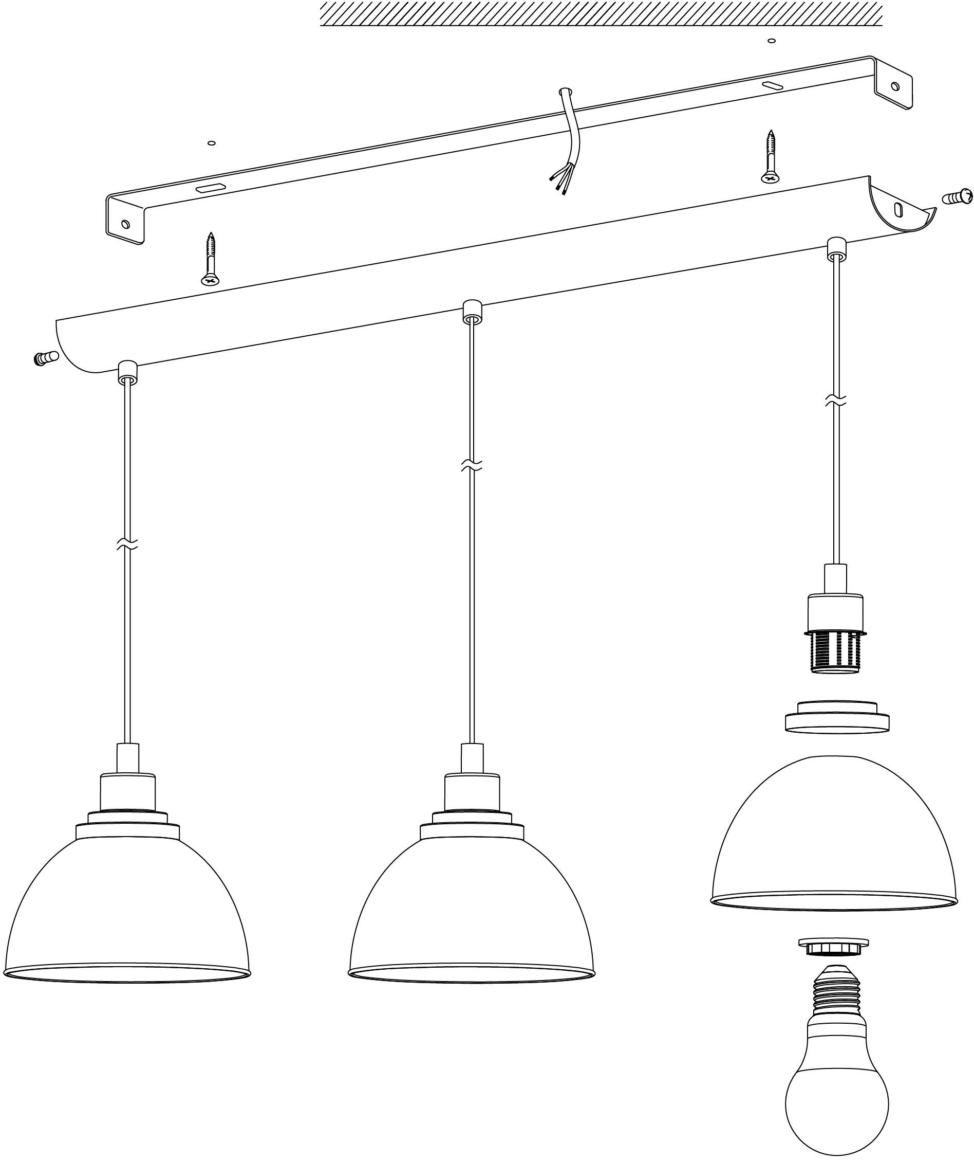 EGLO Hanglamp BELESER zwart / l90,5 x h110 x b20,5 cm / van staal - hanglamp