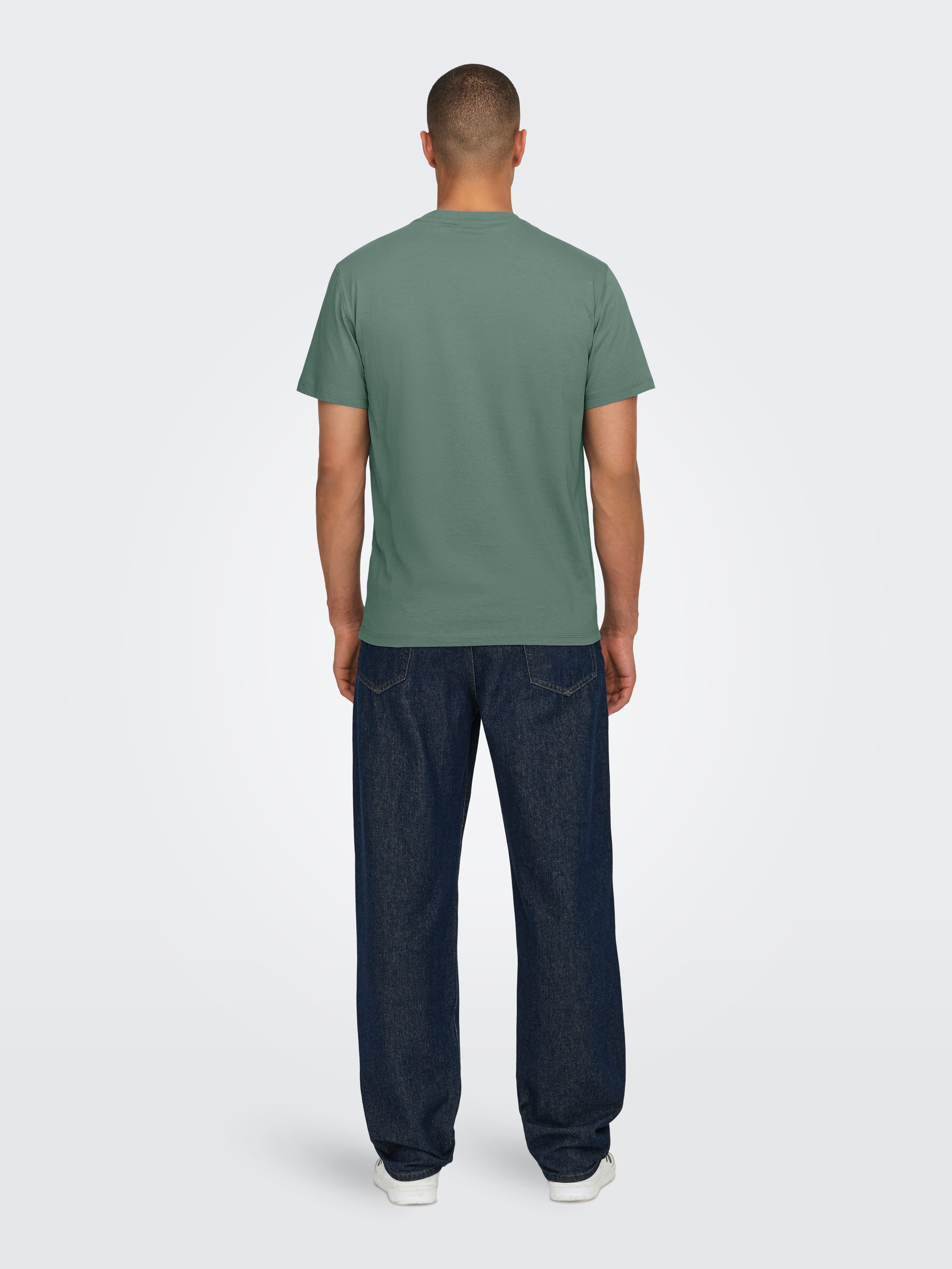 ONLY & SONS Shirt met ronde hals ONSMAX LIFE REG SS STITCH TEE