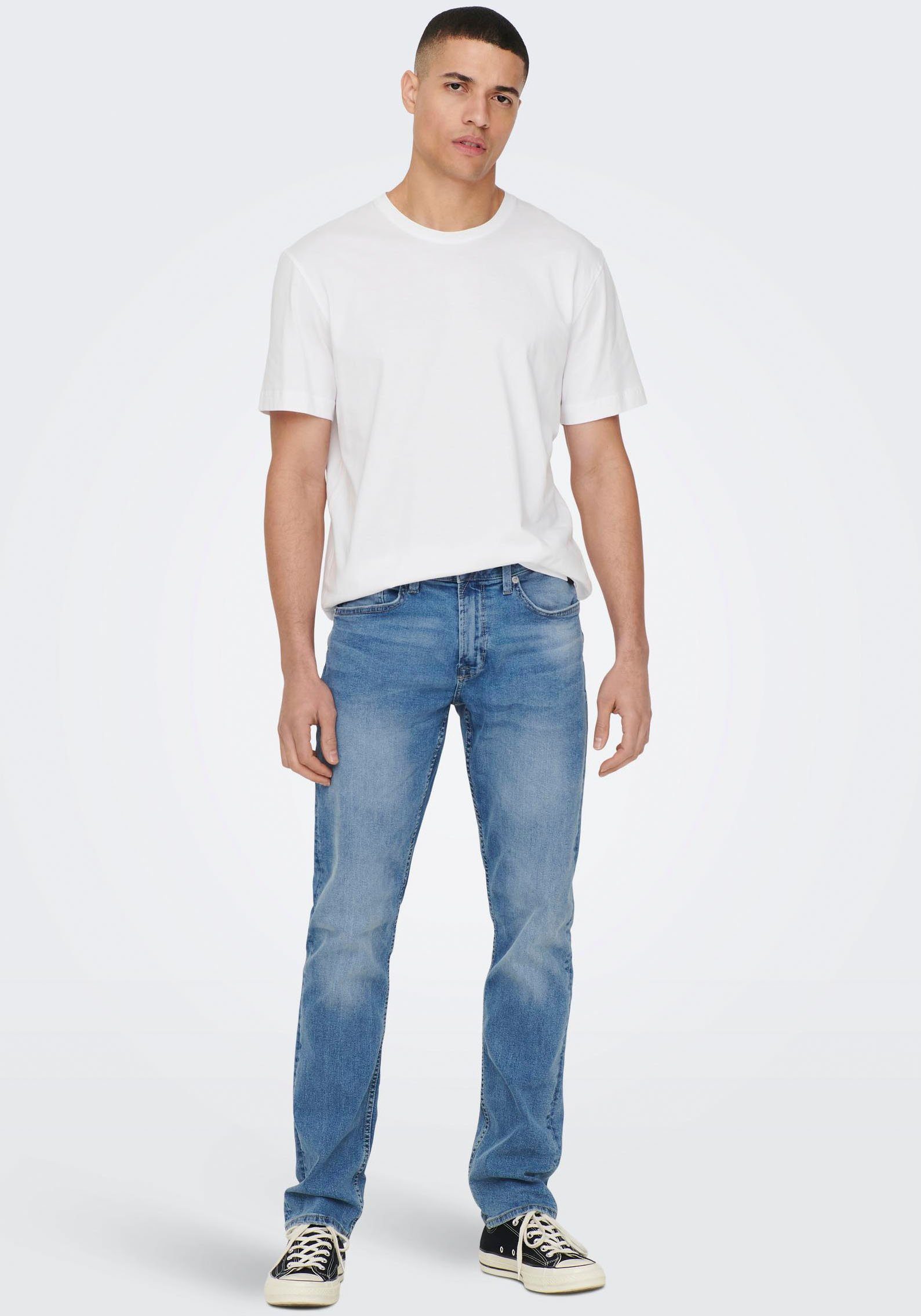 ONLY & SONS Shirt met ronde hals ONSMAX LIFE REG SS STITCH TEE