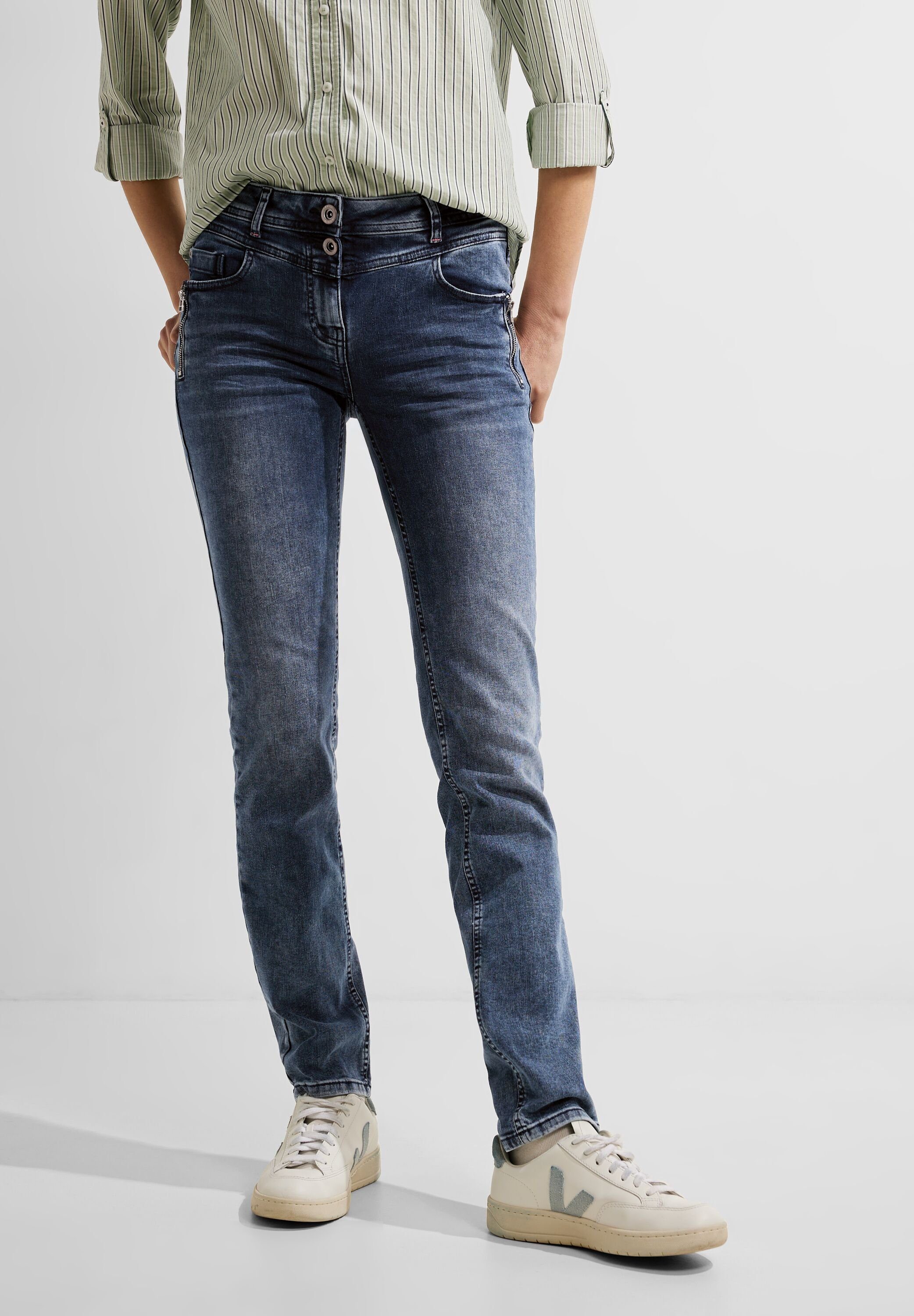 Cecil Slim fit jeans Jeanshose Style Toronto Mid Blue