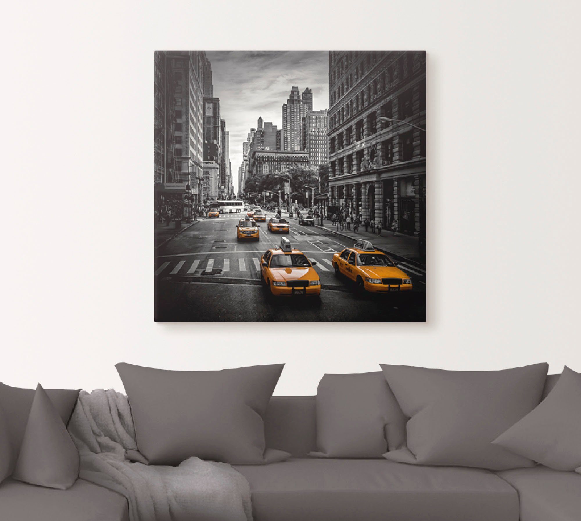 Artland Artprint New York City Verkeer 5th Avenue als artprint van aluminium, artprint voor buiten, artprint op linnen, poster, muursticker