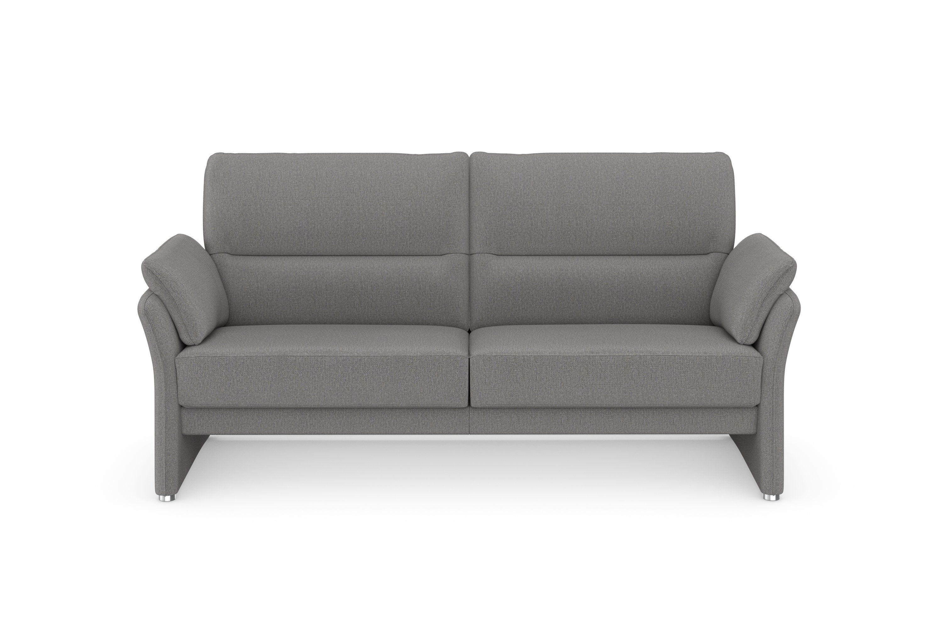 DOMO collection 2,5-zits Pina, smalle armleuningen, met bonellvering, compact & elegant Hoge zitcomfort, luxe microvezel leerlook, rood, breedte 199 cm