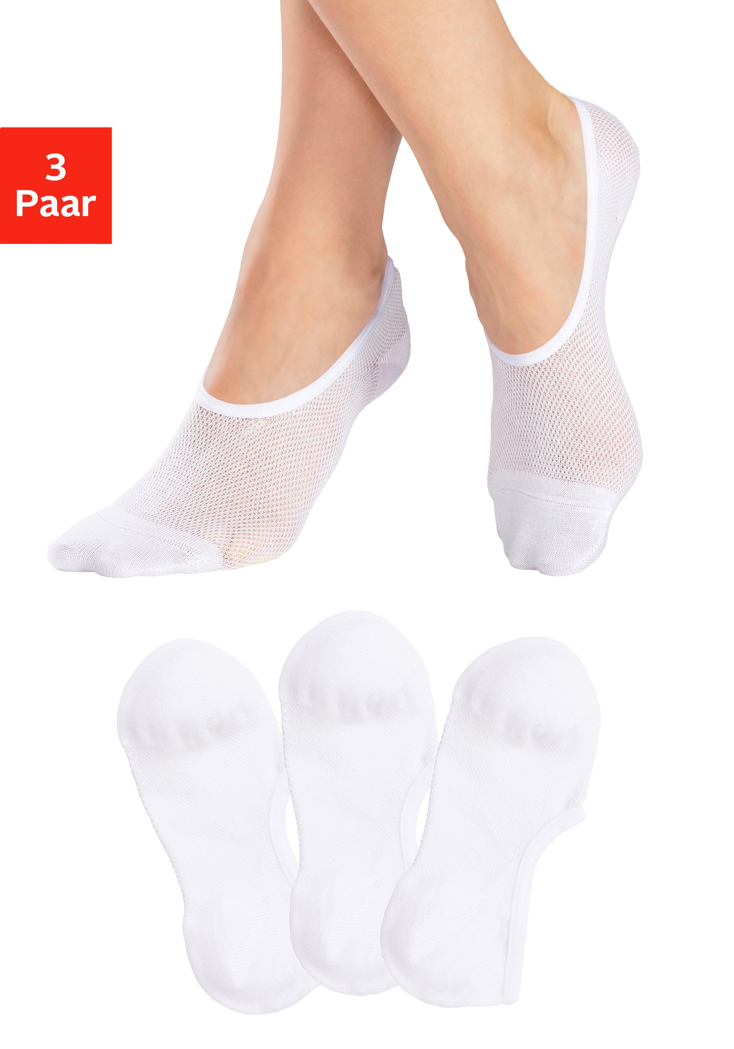 active by Lascana Kousenvoetjes met piqué structuur (set, 3 paar)
