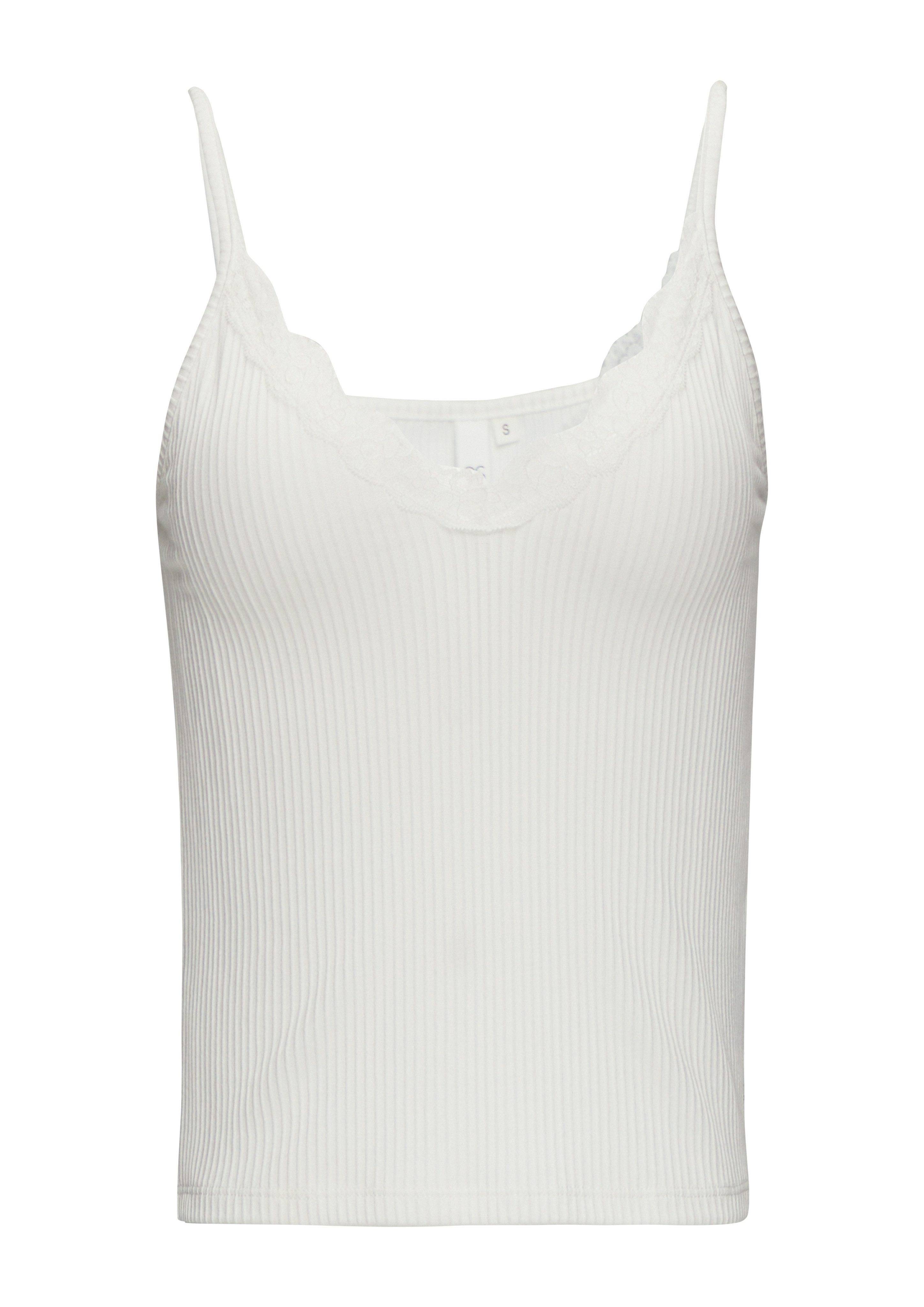 Q S designed by Top met spaghettibandjes met kanten detail