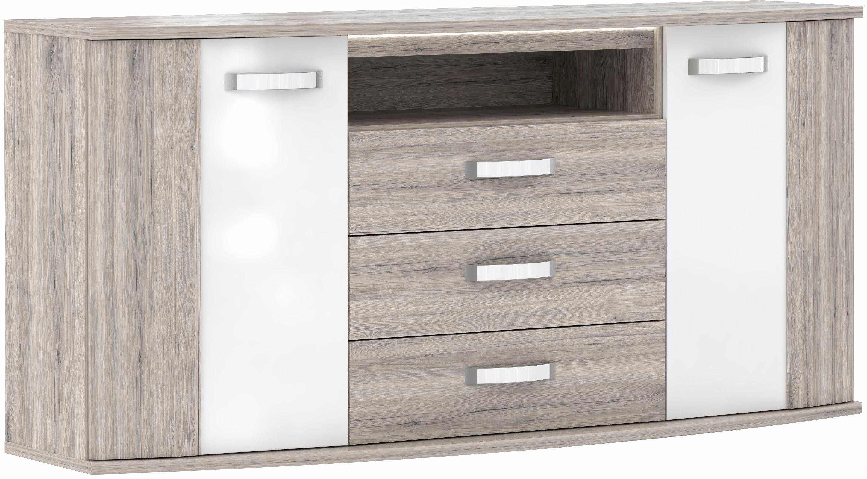 FORTE Kast met laden en deuren Rondino met led-spot