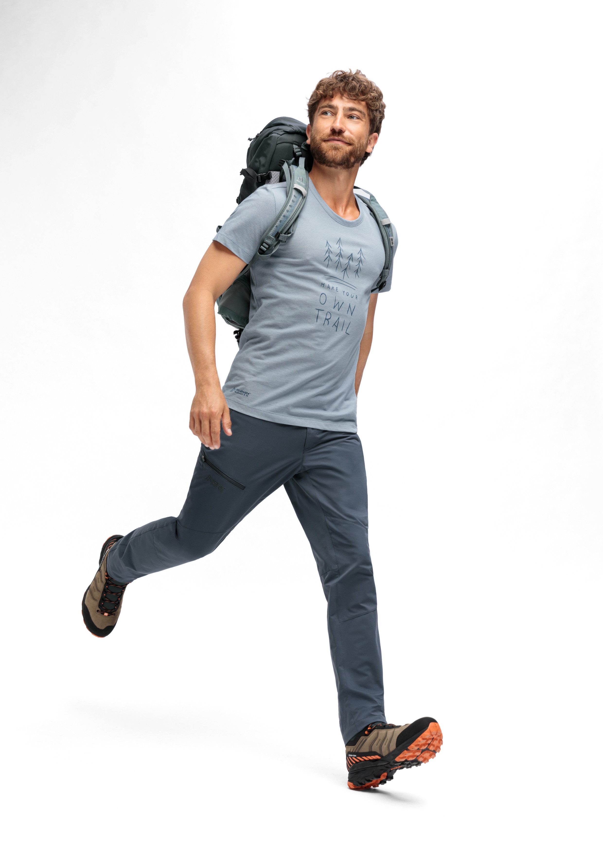 Maier Sports Outdoorbroek Nil Loop Heren wandelbroek, functionele broek met zakken + riem, regular fit