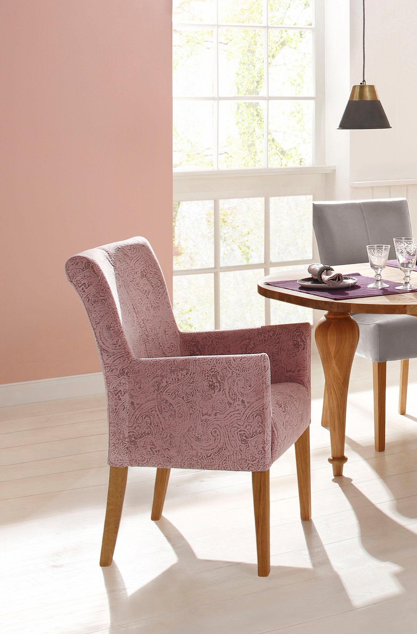 Home affaire Stoel met armleuningen King BESTSELLER! Eetkamerstoel met comfortabele bekleding, eetkamerstoel met armleuningen