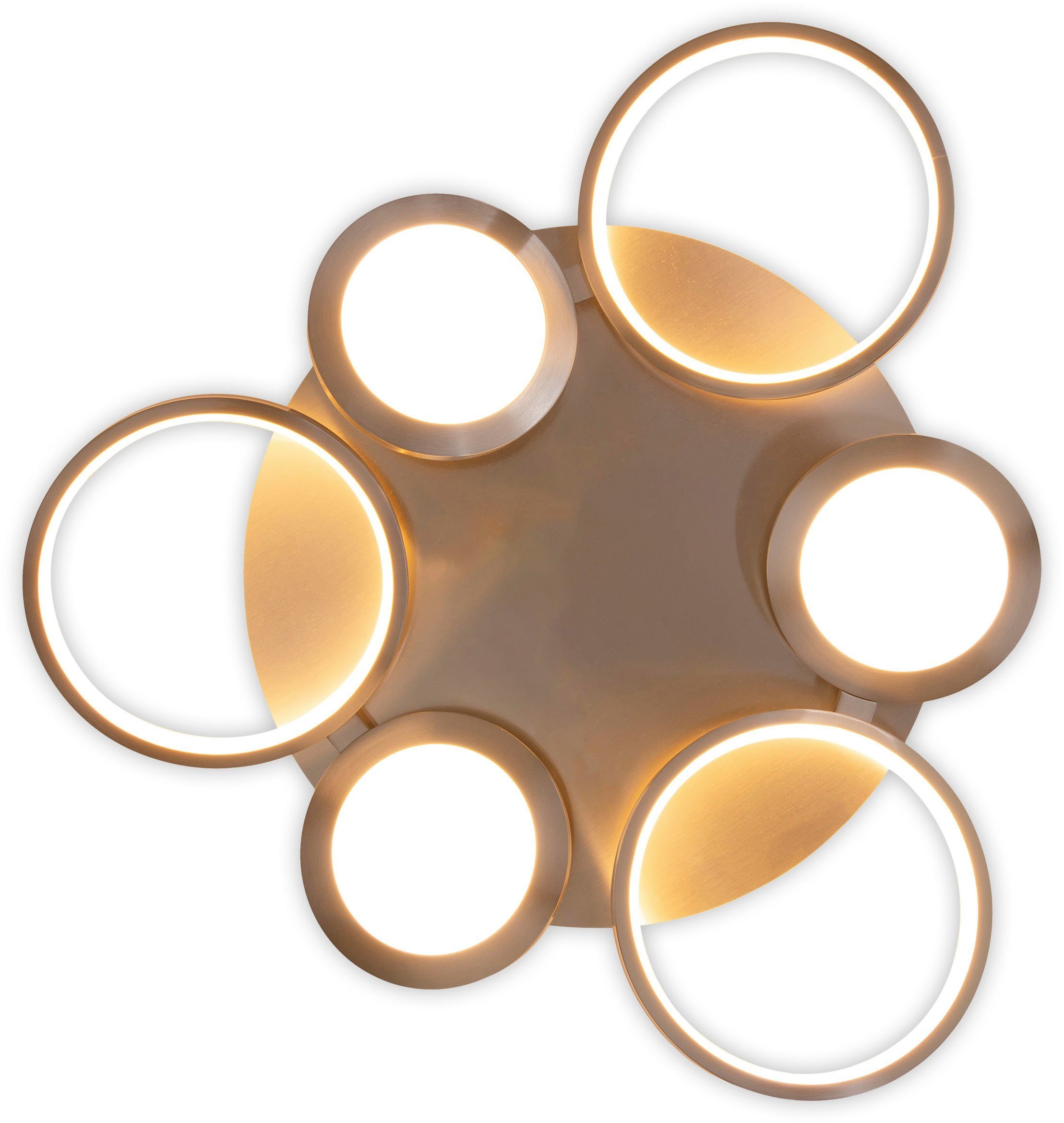 näve Led-plafondlamp Stelari 3-traps dimbaar via wandschakelaar, schijfoptiek, led warmwit, d: 56 cm (1 stuk)