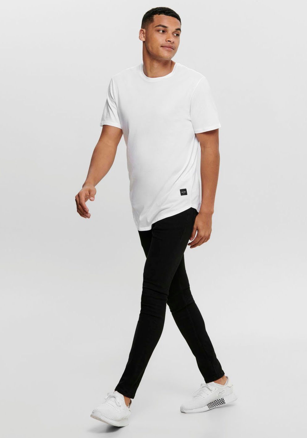 ONLY & SONS Shirt met ronde hals ONSMATT LONGY TEE