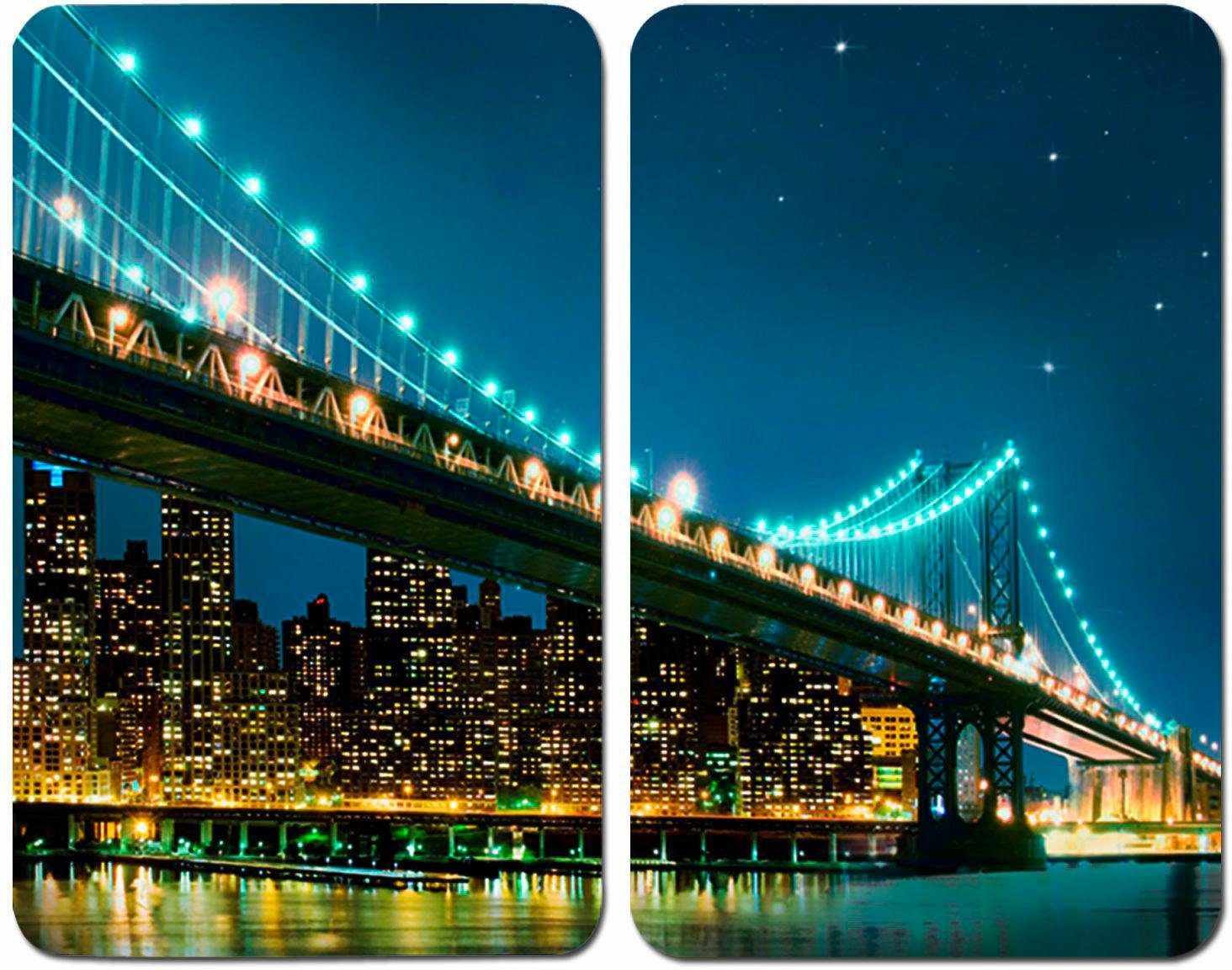 WENKO Herdabdeckplatte Universal Brooklyn Bridge, 2er Set, f