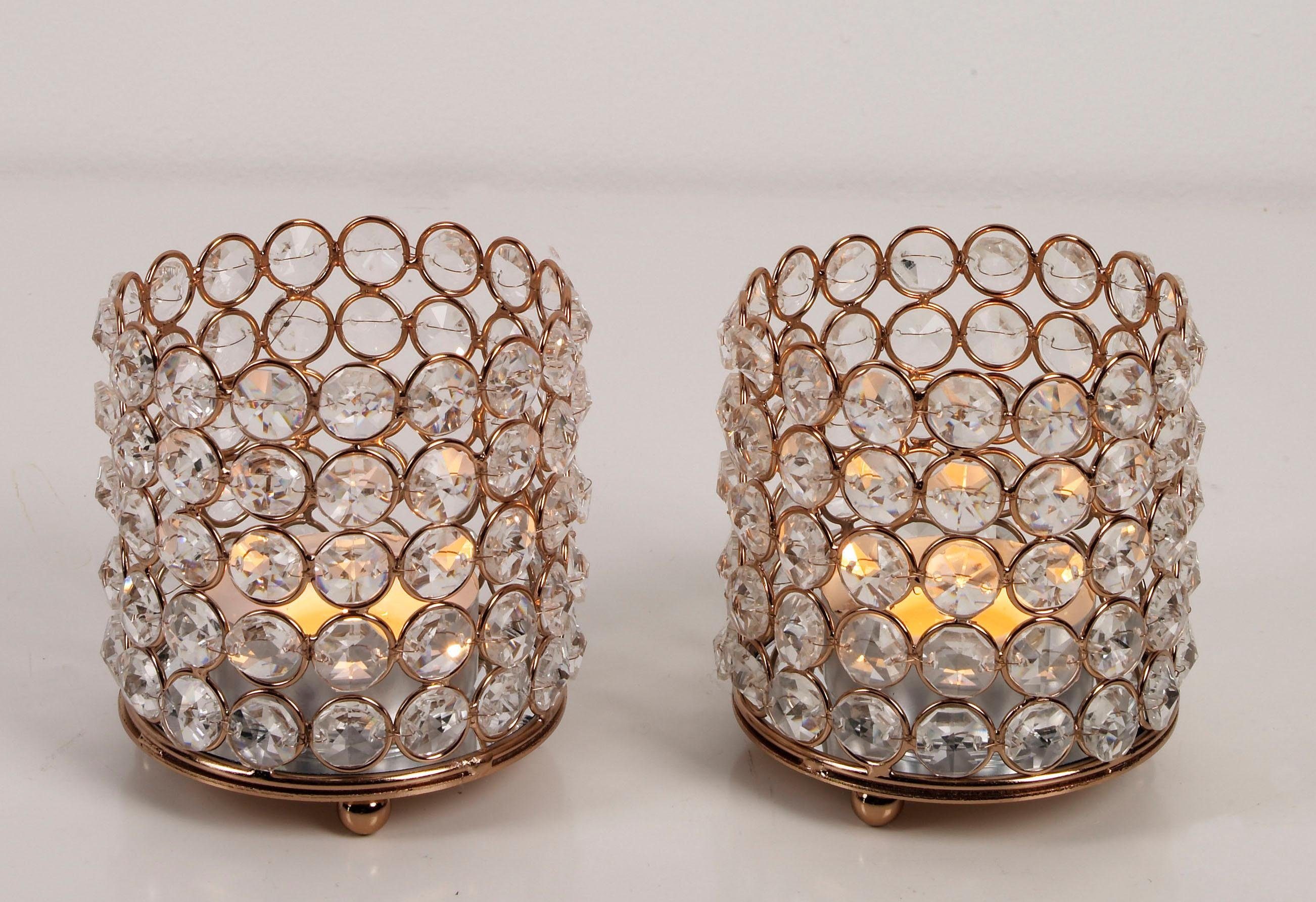 Home affaire Windlicht Kristal (set, 2 stuks)