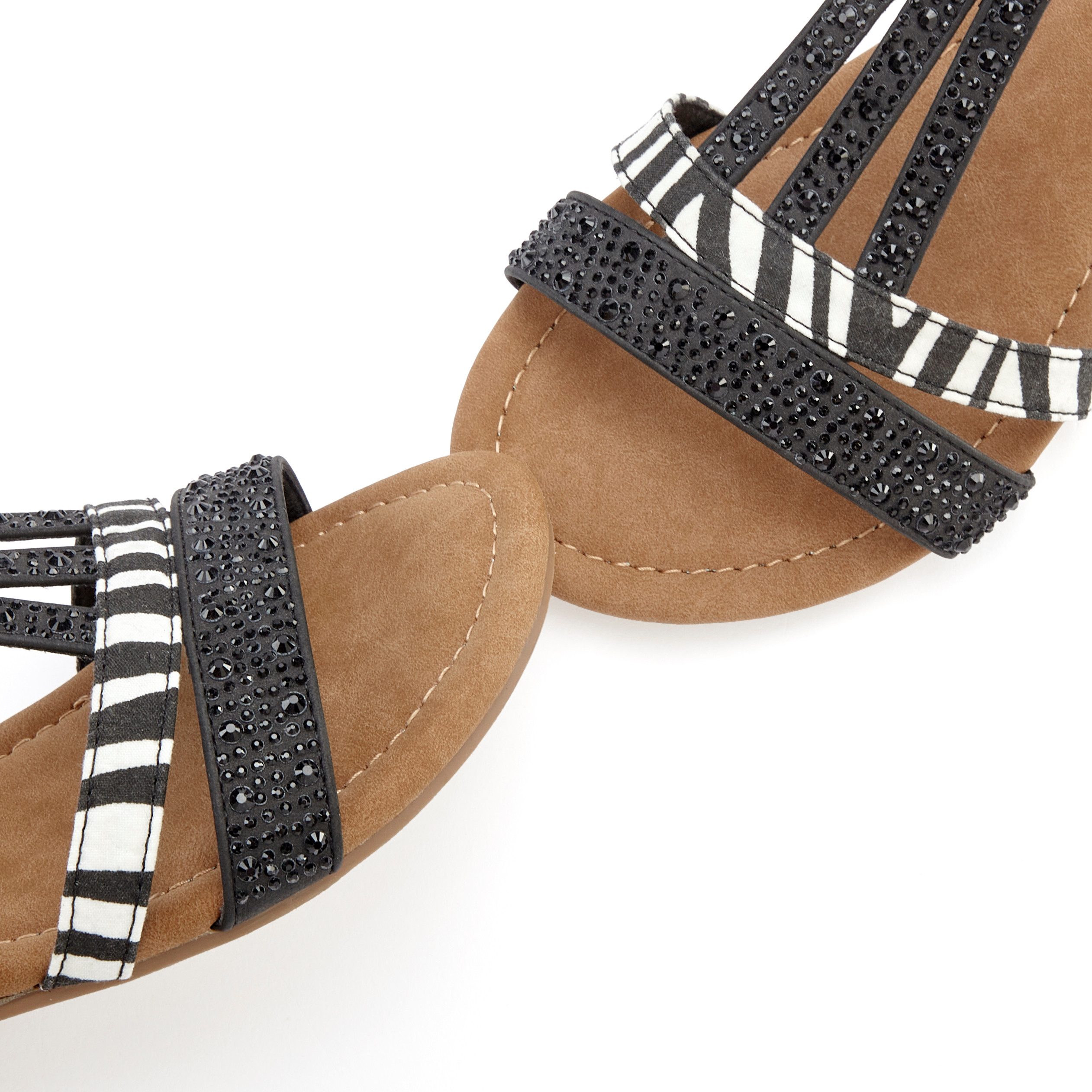 Lascana Sandalen Zomerschoen, sandaal, Sandalette, zomerschoen met versiering en kleine sleehak VEGAN