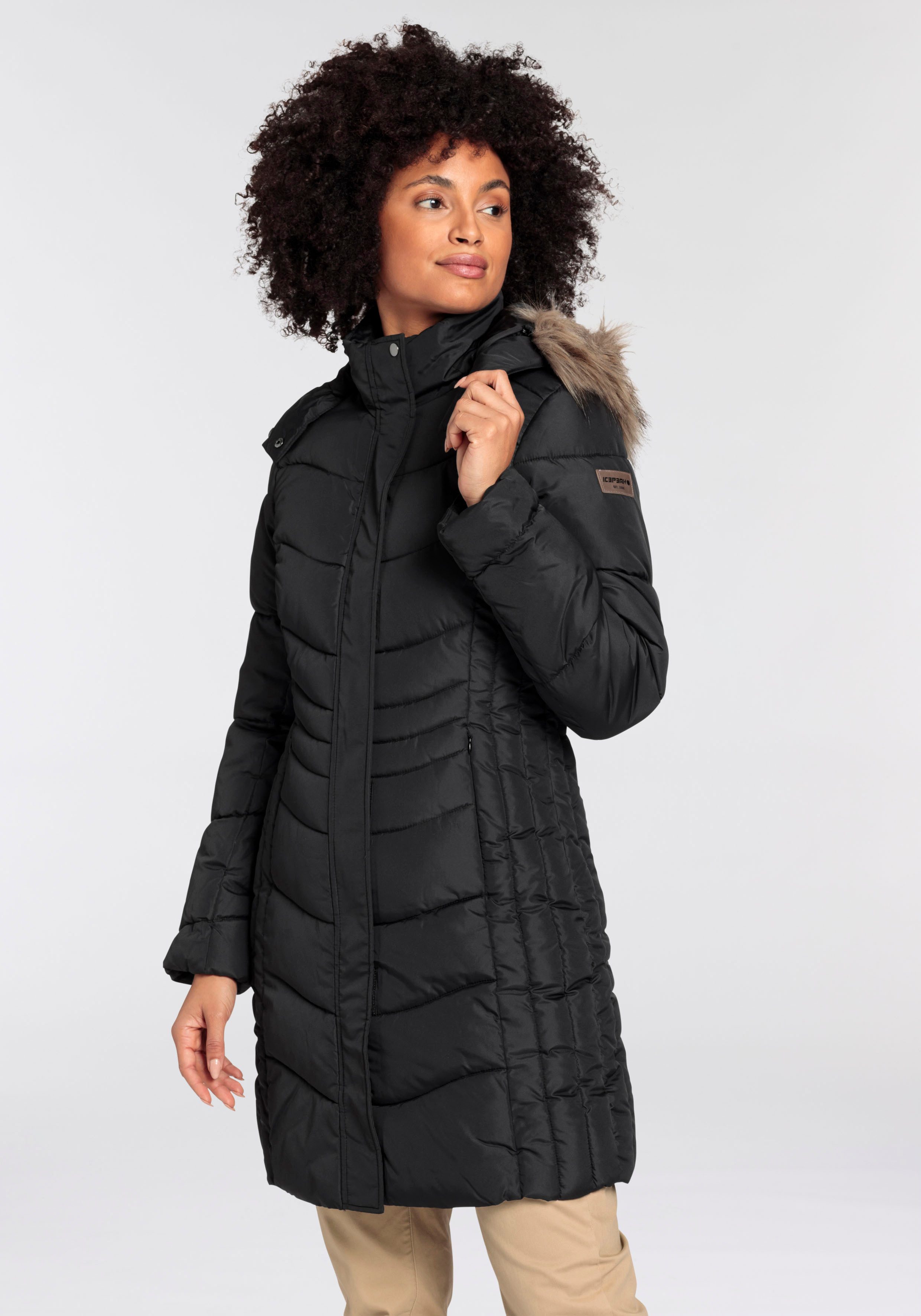 Icepeak Gewatteerde jas PAIVA Waterafstotend, windafstotend & ademend (1-delig) dames donsjassen maat 38 zwart