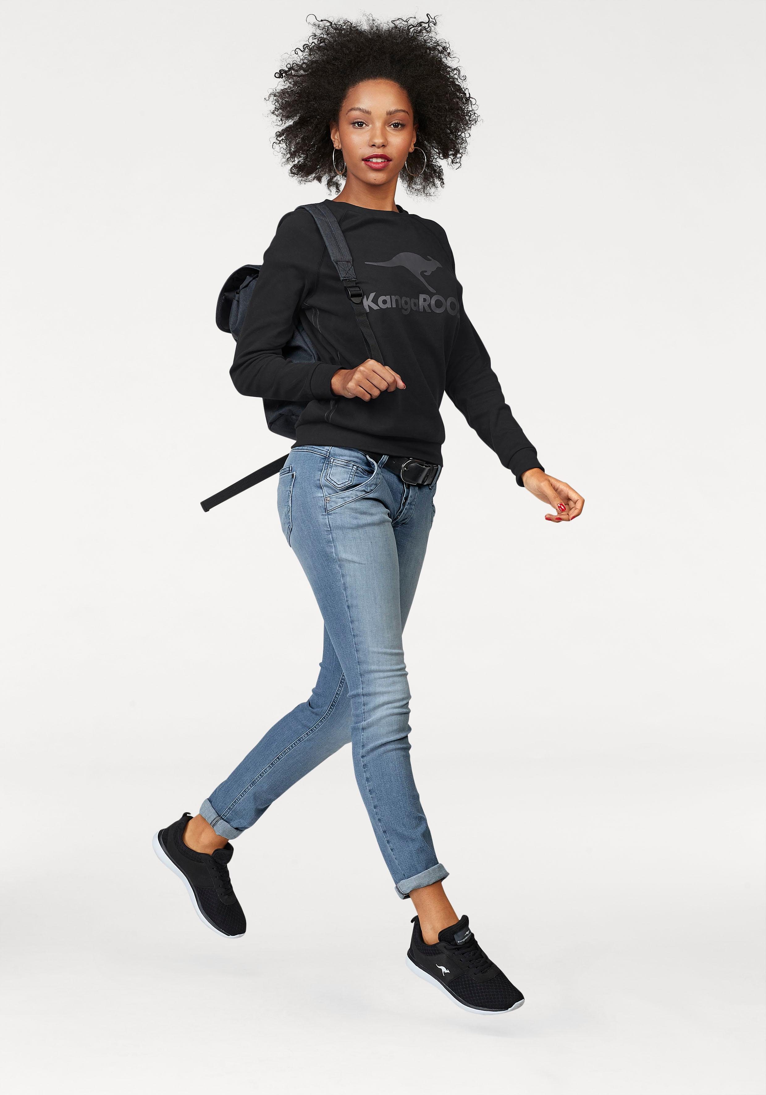 KangaROOS Sweatshirt Lange mouwen, figuurvolgende snit, met print, ronde hals