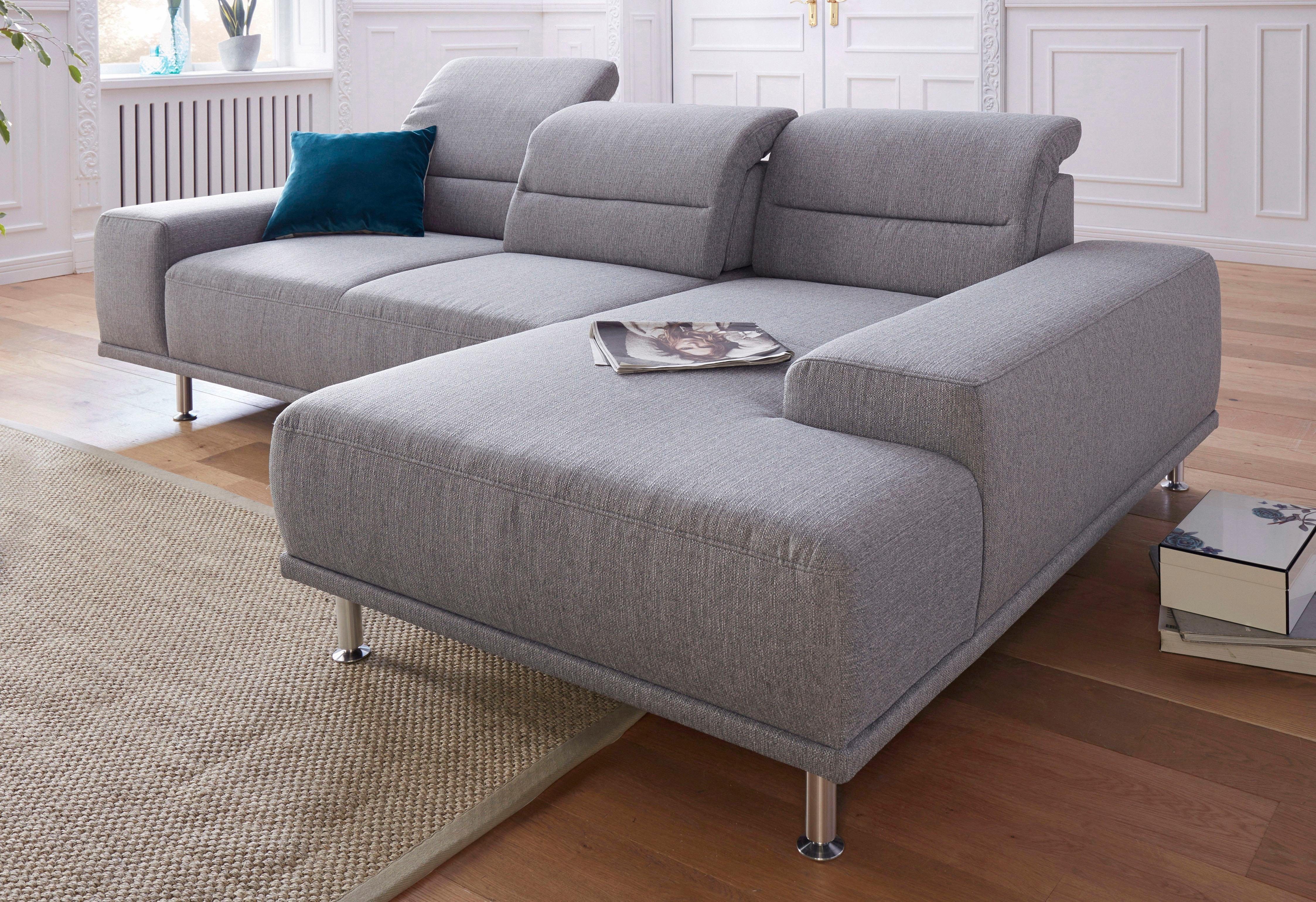 Sit & More hoekbank met recamier en binnenvering, inclusief zitdiepteverstelling