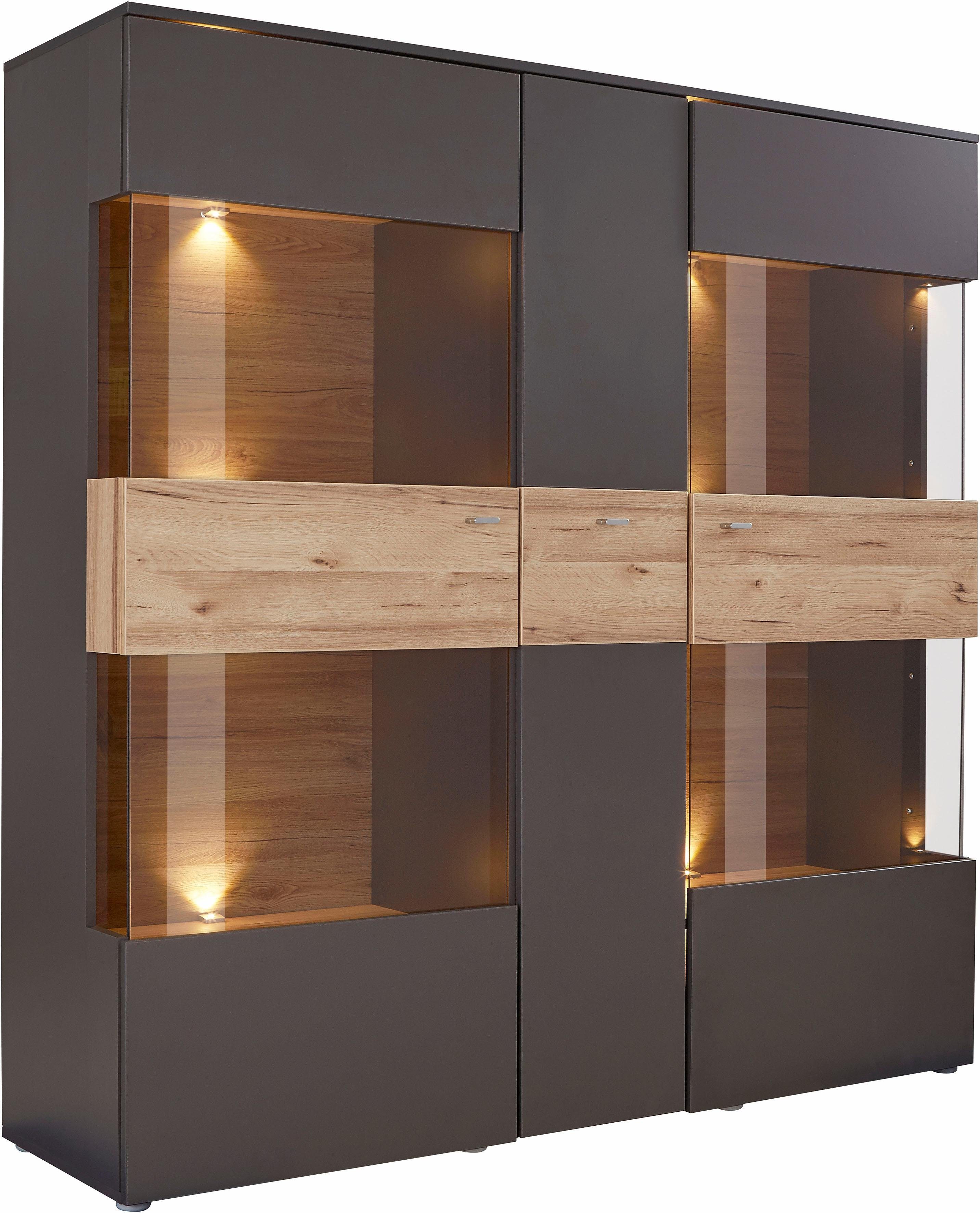 FORTE Vitrinekast Como Breedte 152 cm, incl. verlichting