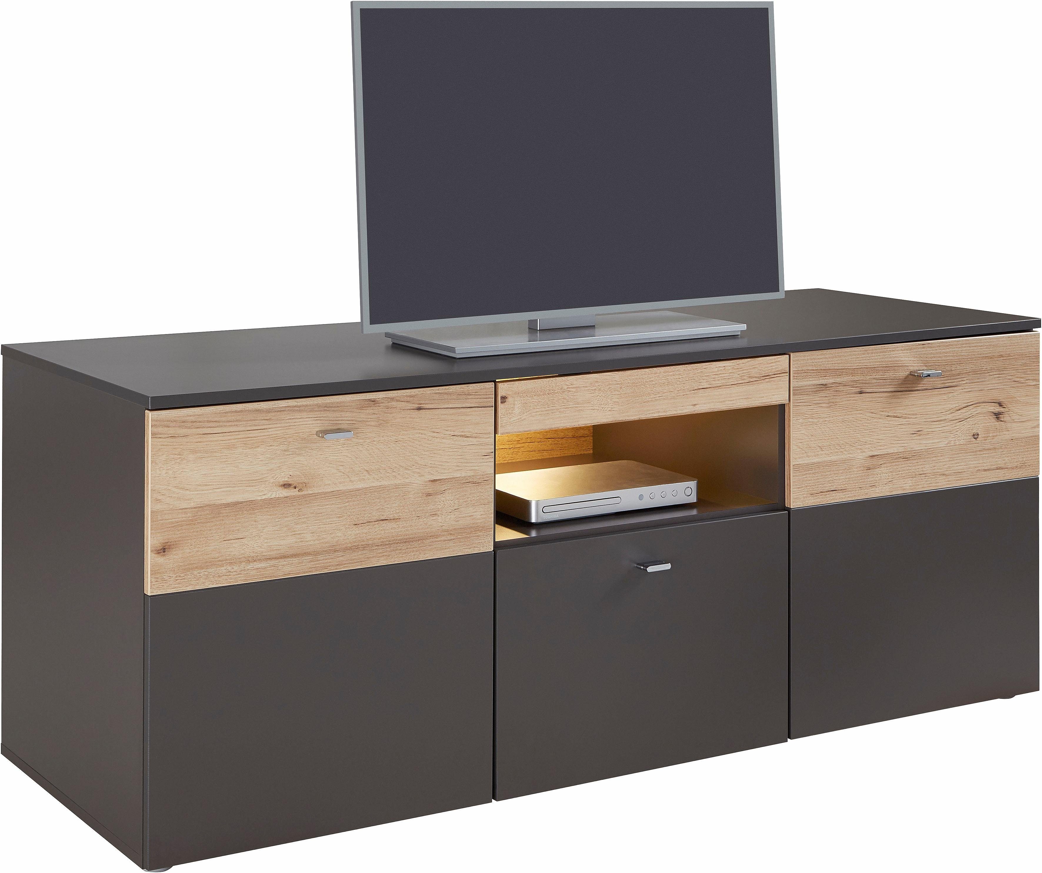 FORTE Tv-meubel Como TV-board, LED-verlichting, soft close, opbergruimte, 149,8/59,3/52 cm