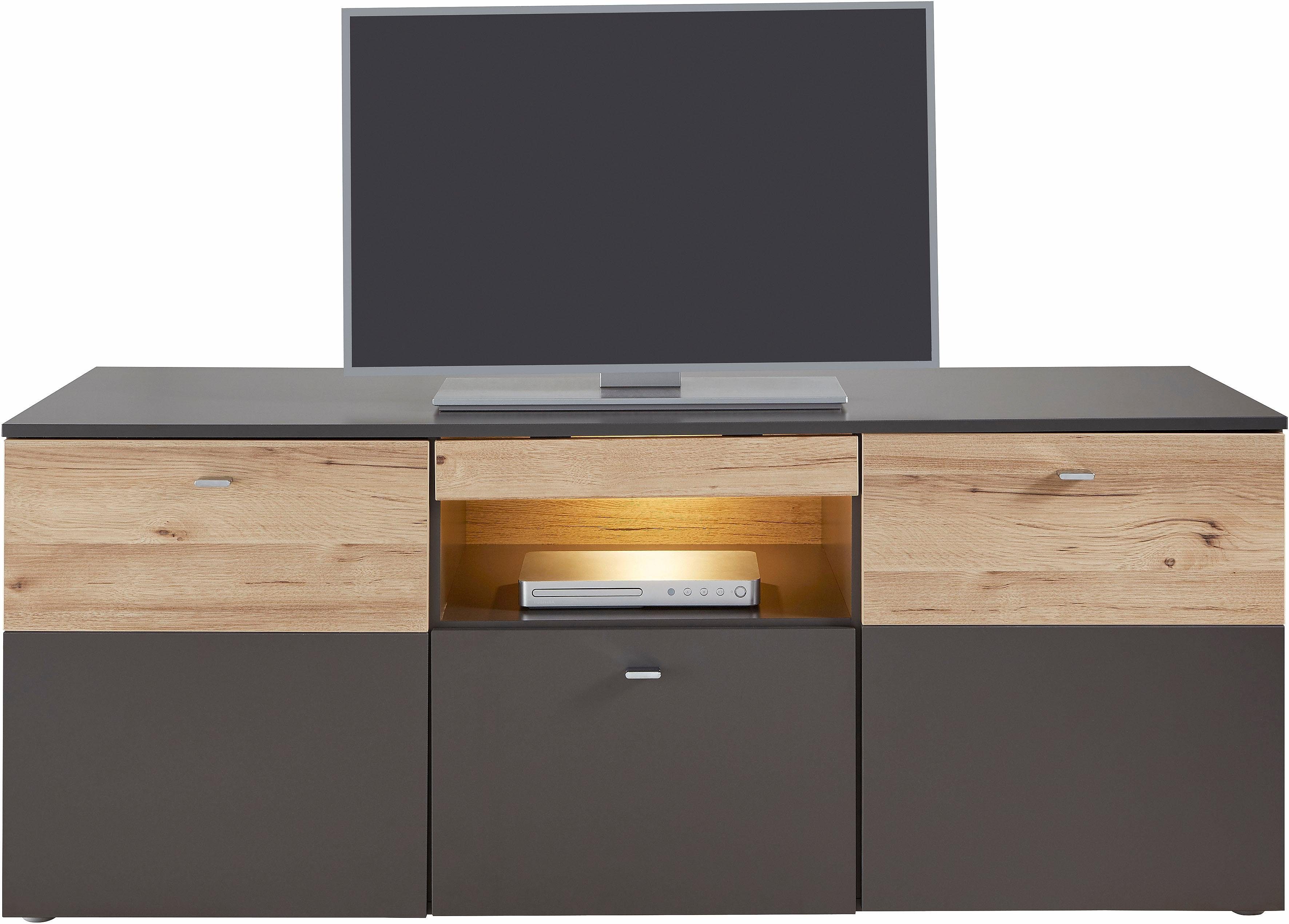 FORTE Tv-meubel Como TV-board, LED-verlichting, soft close, opbergruimte, 149,8/59,3/52 cm