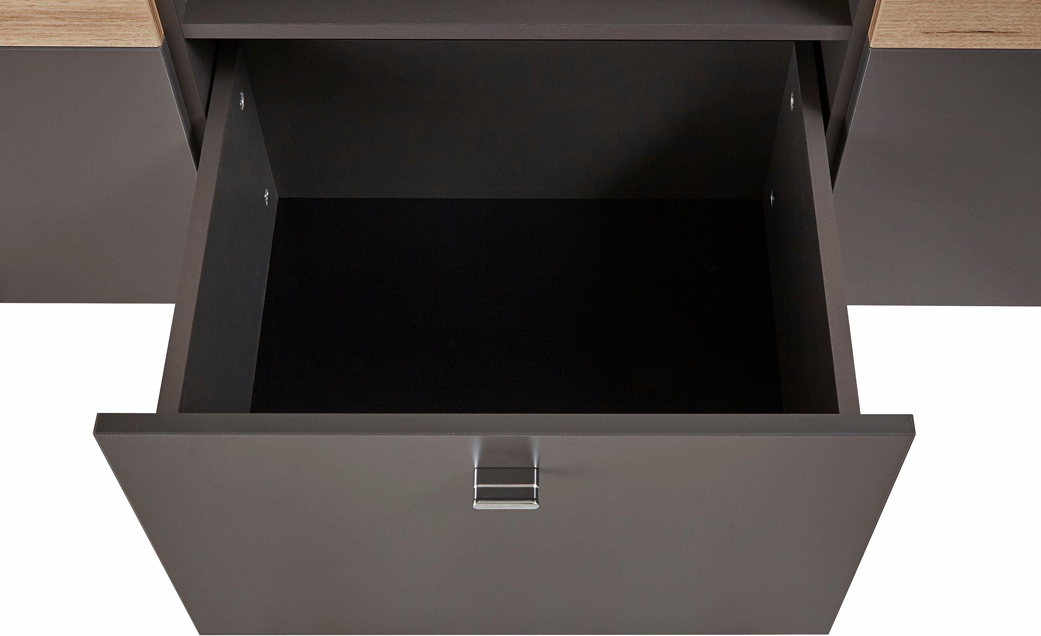 FORTE Tv-meubel Como TV-board, LED-verlichting, soft close, opbergruimte, 149,8/59,3/52 cm