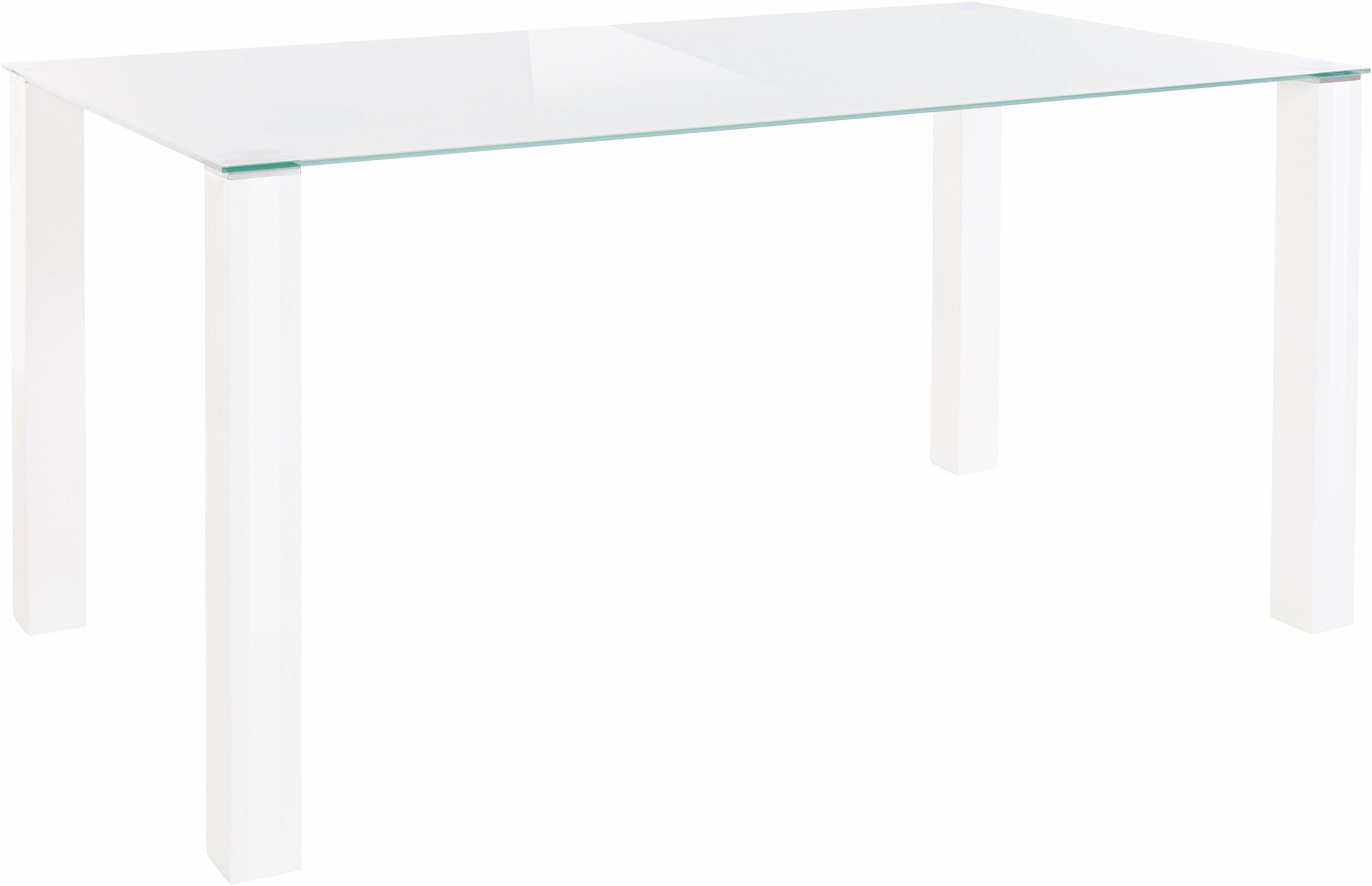 INOSIGN Eethoek 160 cm brede glazen tafel, stoelbekledingen in verschillende kleurvarianten (set, 5-delig)