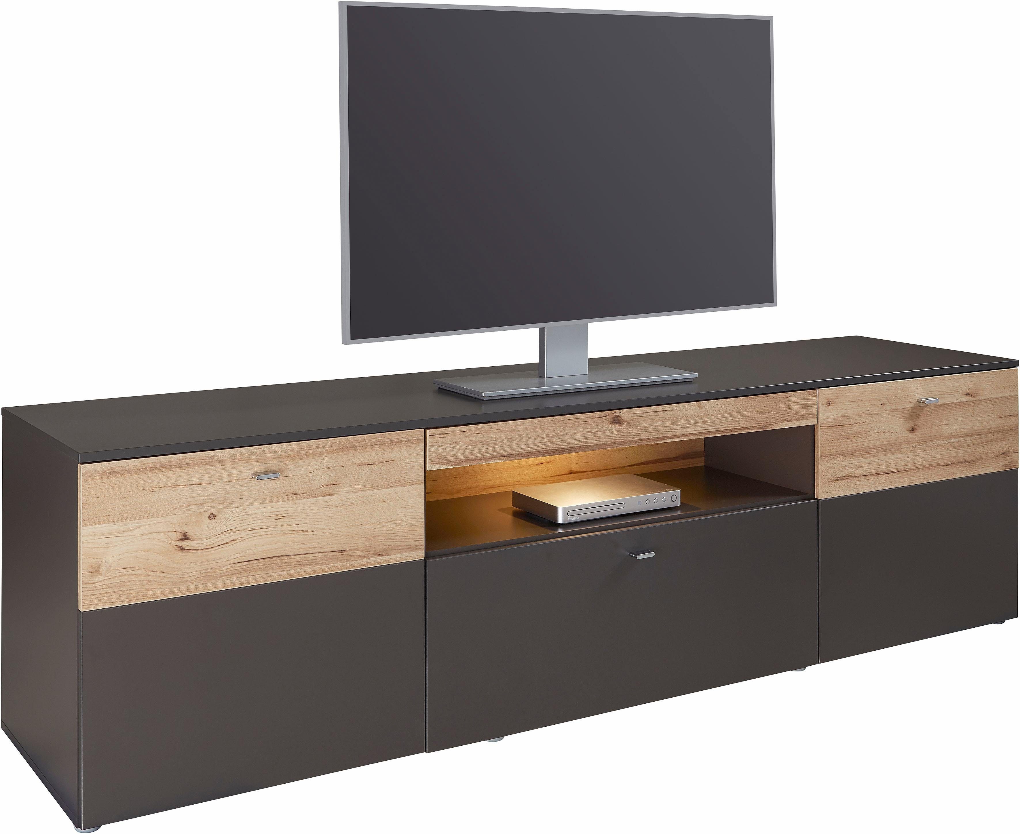 FORTE Tv-meubel Como TV-board, LED-verlichting, soft close, opbergruimte, 209,8/59,3/52 cm