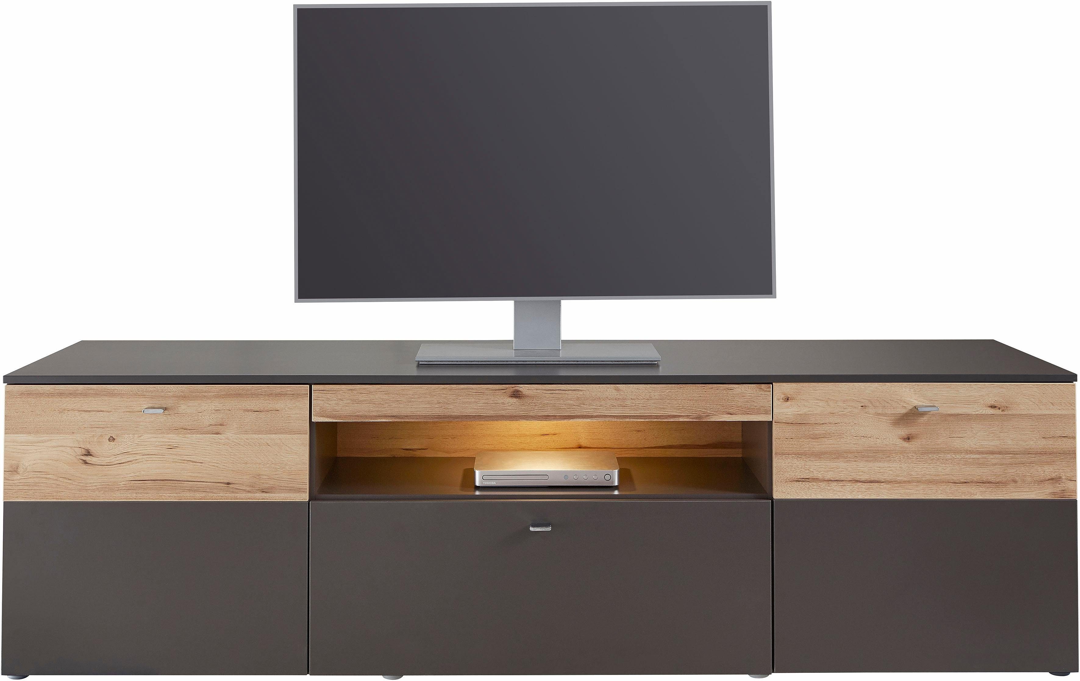 FORTE Tv-meubel Como TV-board, LED-verlichting, soft close, opbergruimte, 209,8/59,3/52 cm