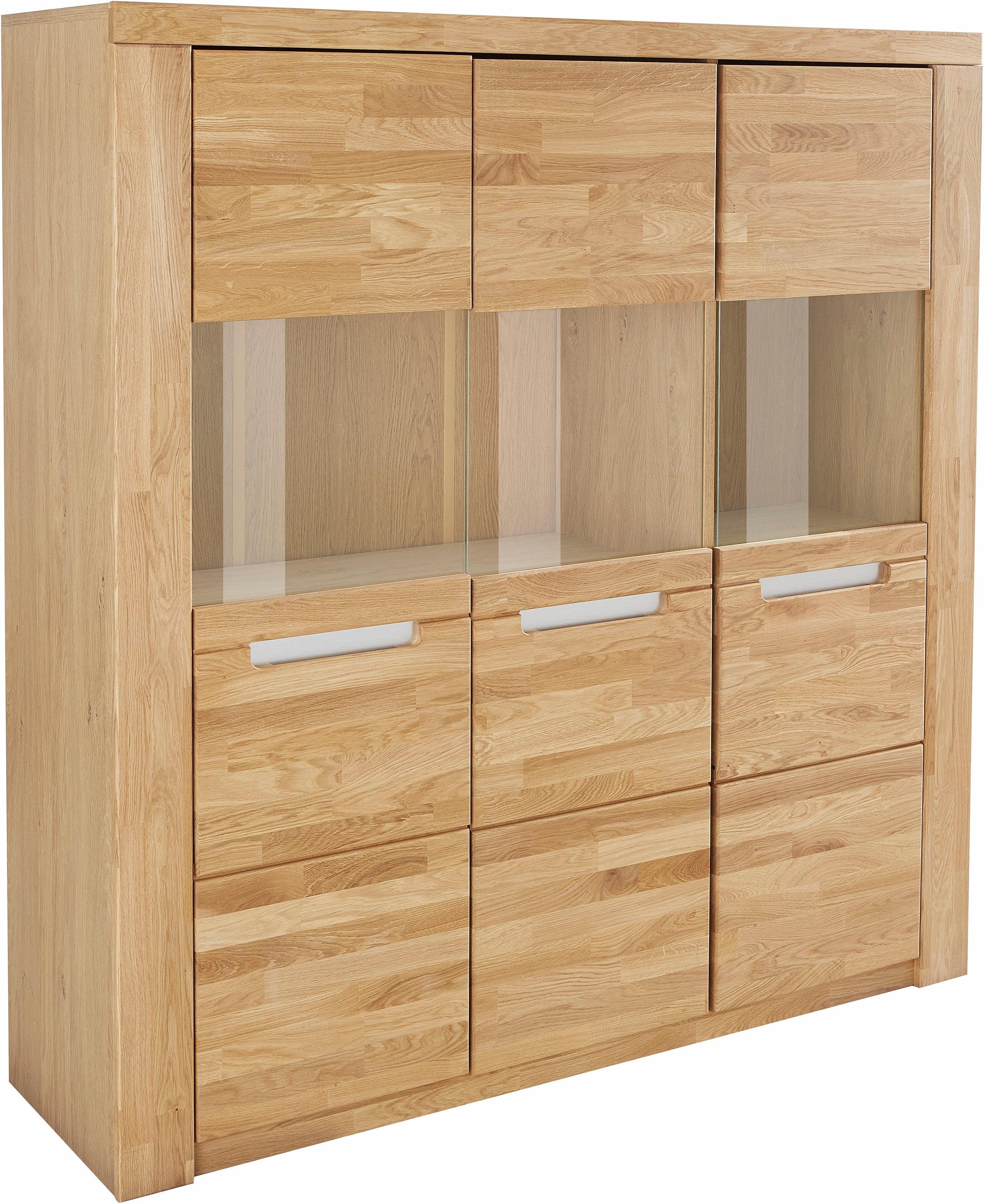 Home affaire Highboard Kolding Breedte 140 cm met 3 glasdeuren