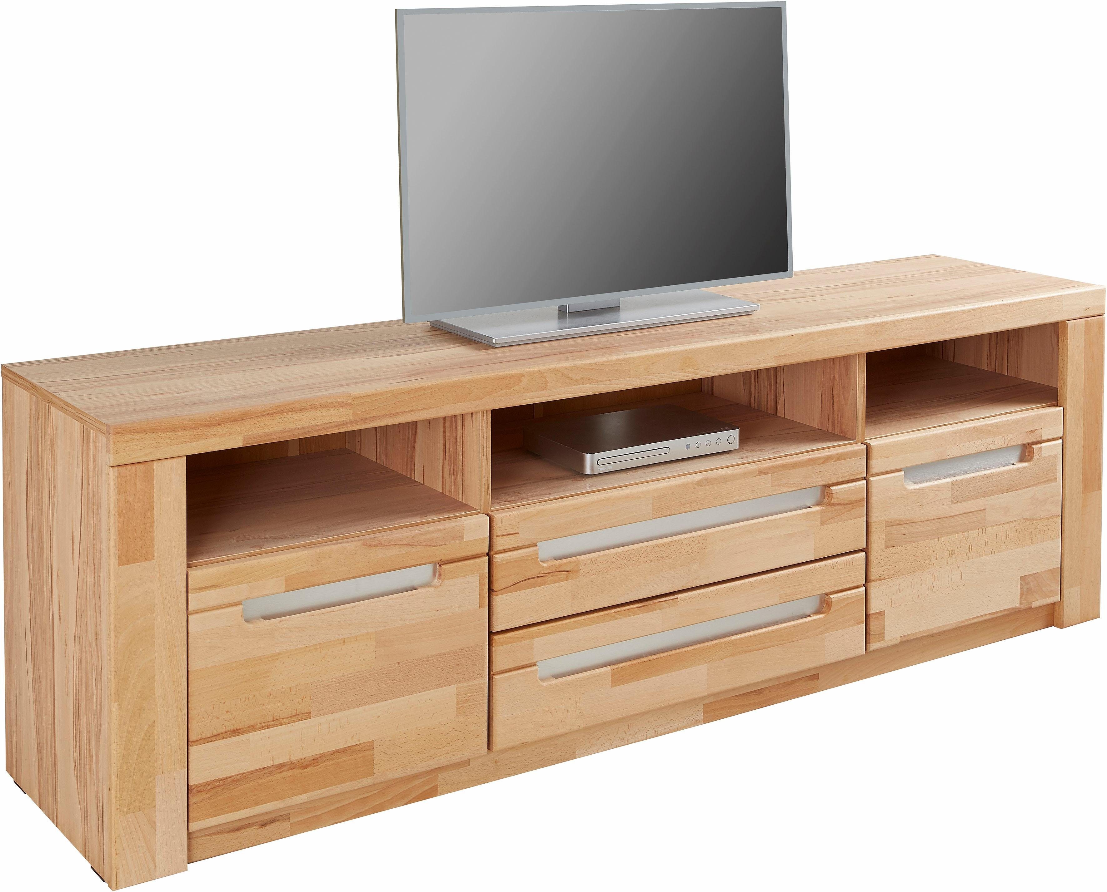 Home affaire Tv-meubel Kolding Breedte 180 cm met 2 lades lowboards maat 180x40x57,5 cm beige