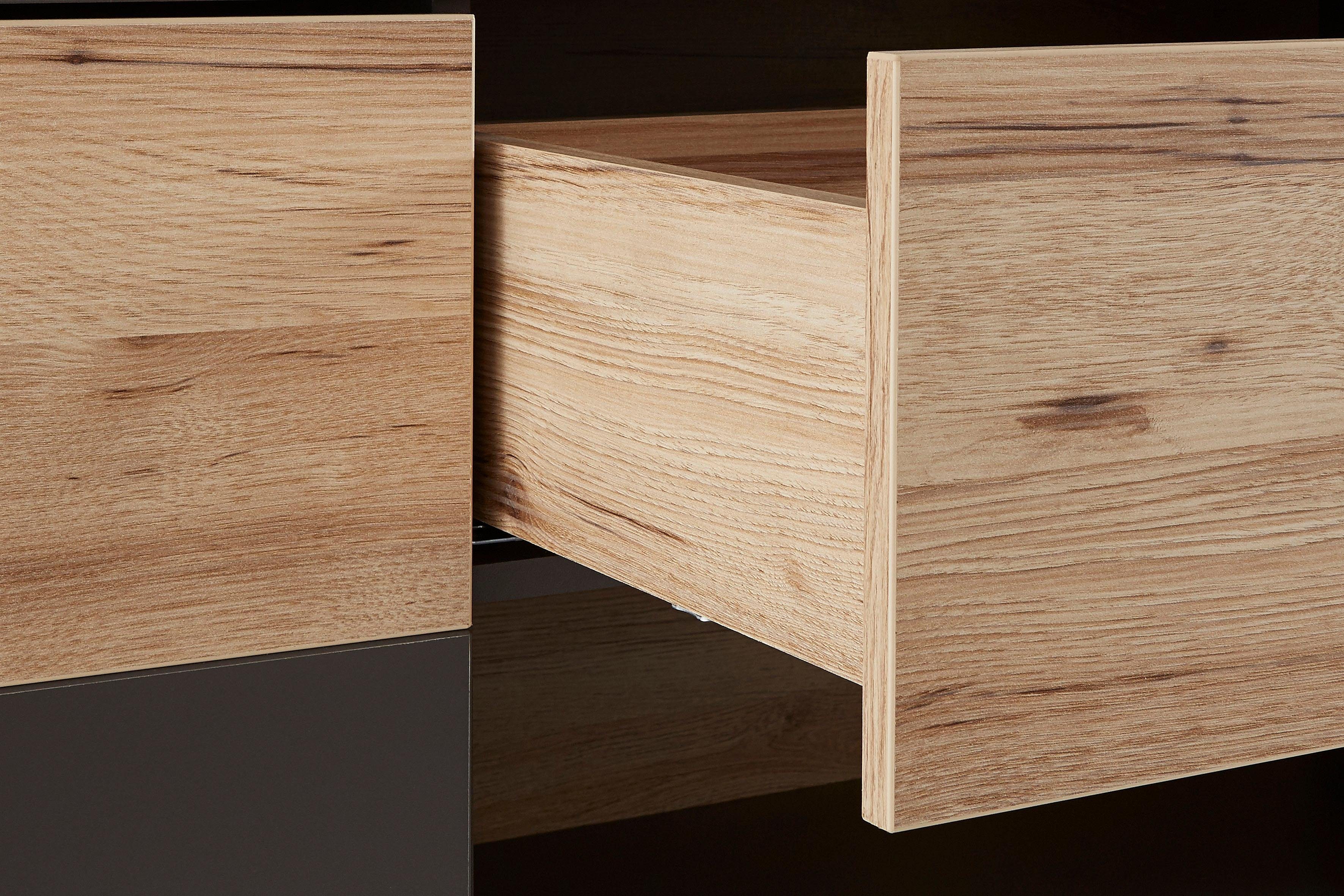 FORTE Dressoir Como Kast, opbergkast, LED verlichting, soft close, opbergruimte
