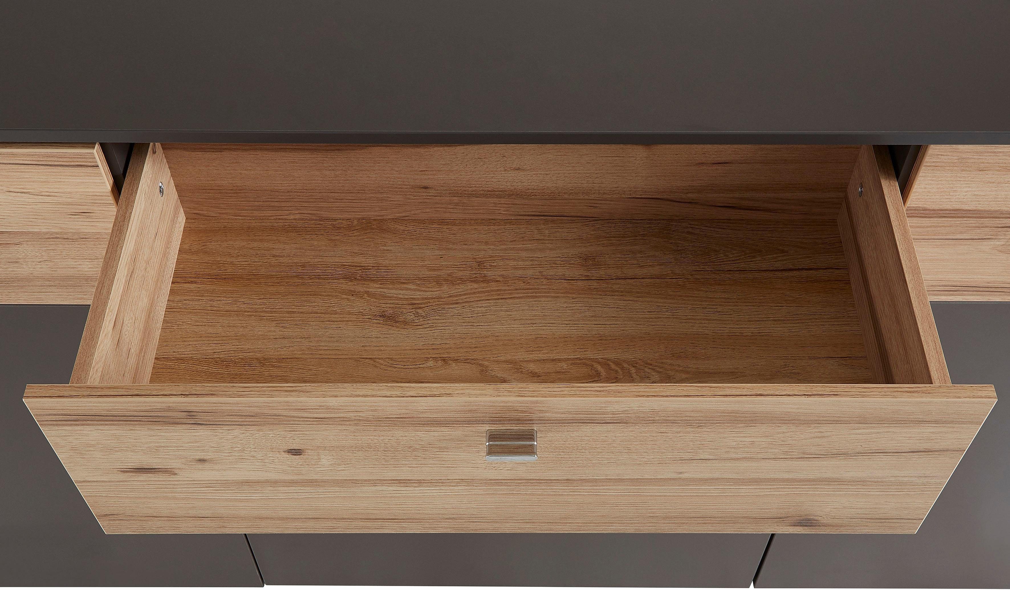 FORTE Dressoir Como Kast, opbergkast, LED verlichting, soft close, opbergruimte