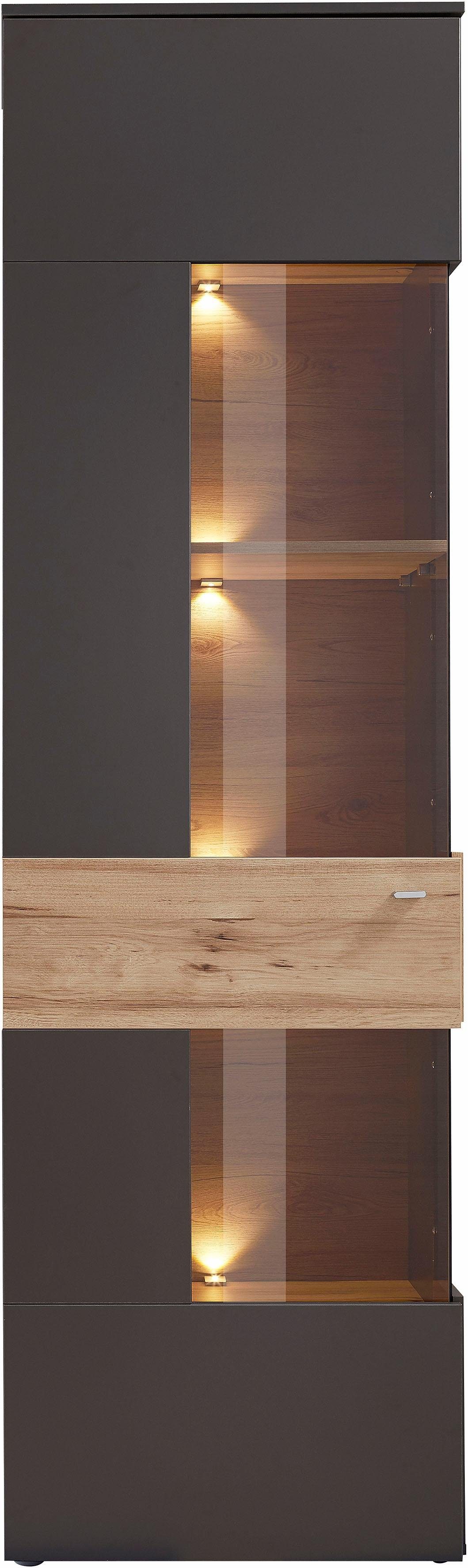 FORTE Vitrinekast Como Vitrine, glazen deur, LED-verlichting, soft close links scharnier