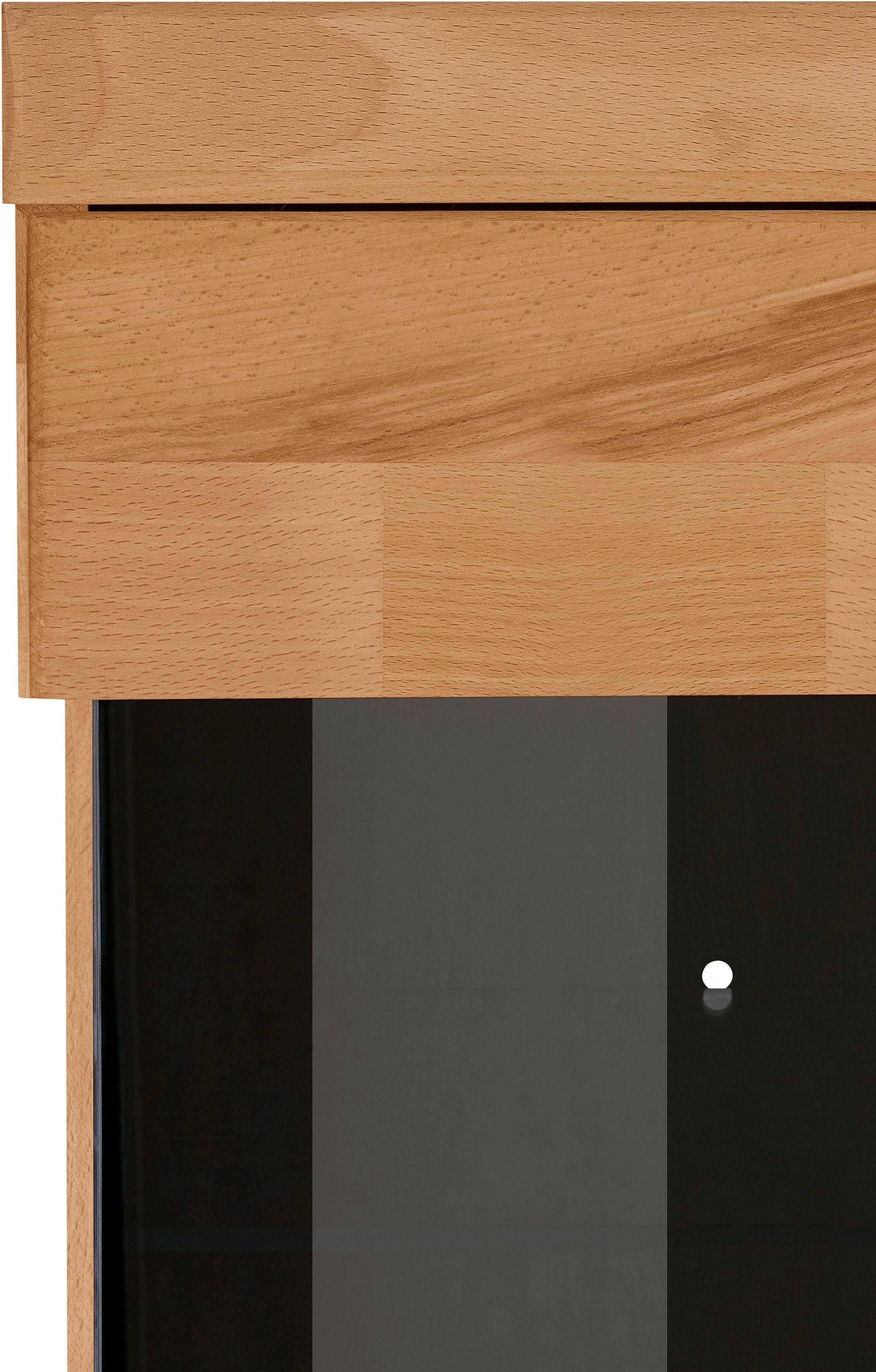 Home affaire Highboard Ribe, 125cm breed, 115cm hoog, fronten massief hout, 5 deuren, 3 lades
