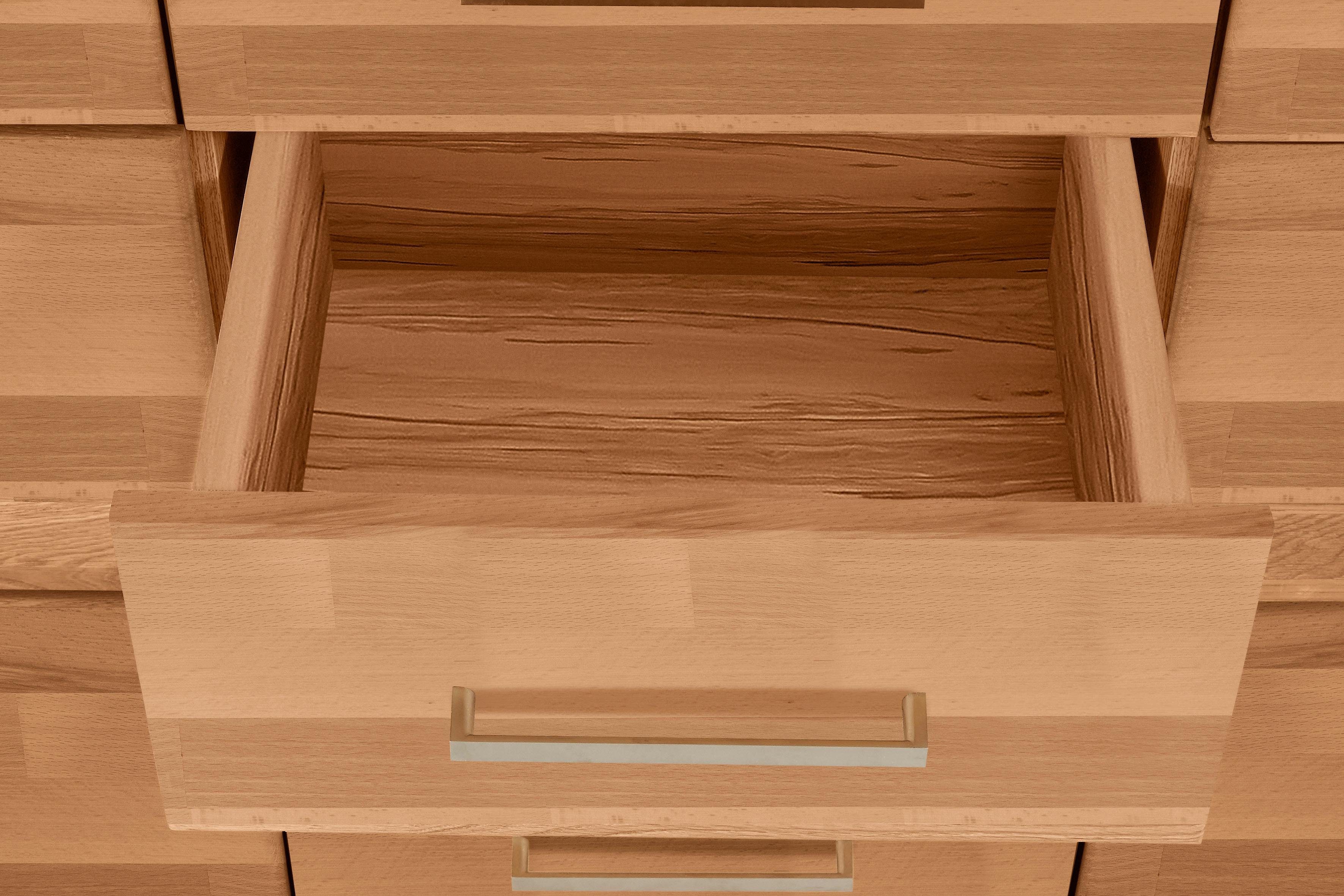 Home affaire Highboard Ribe, 125cm breed, 115cm hoog, fronten massief hout, 5 deuren, 3 lades