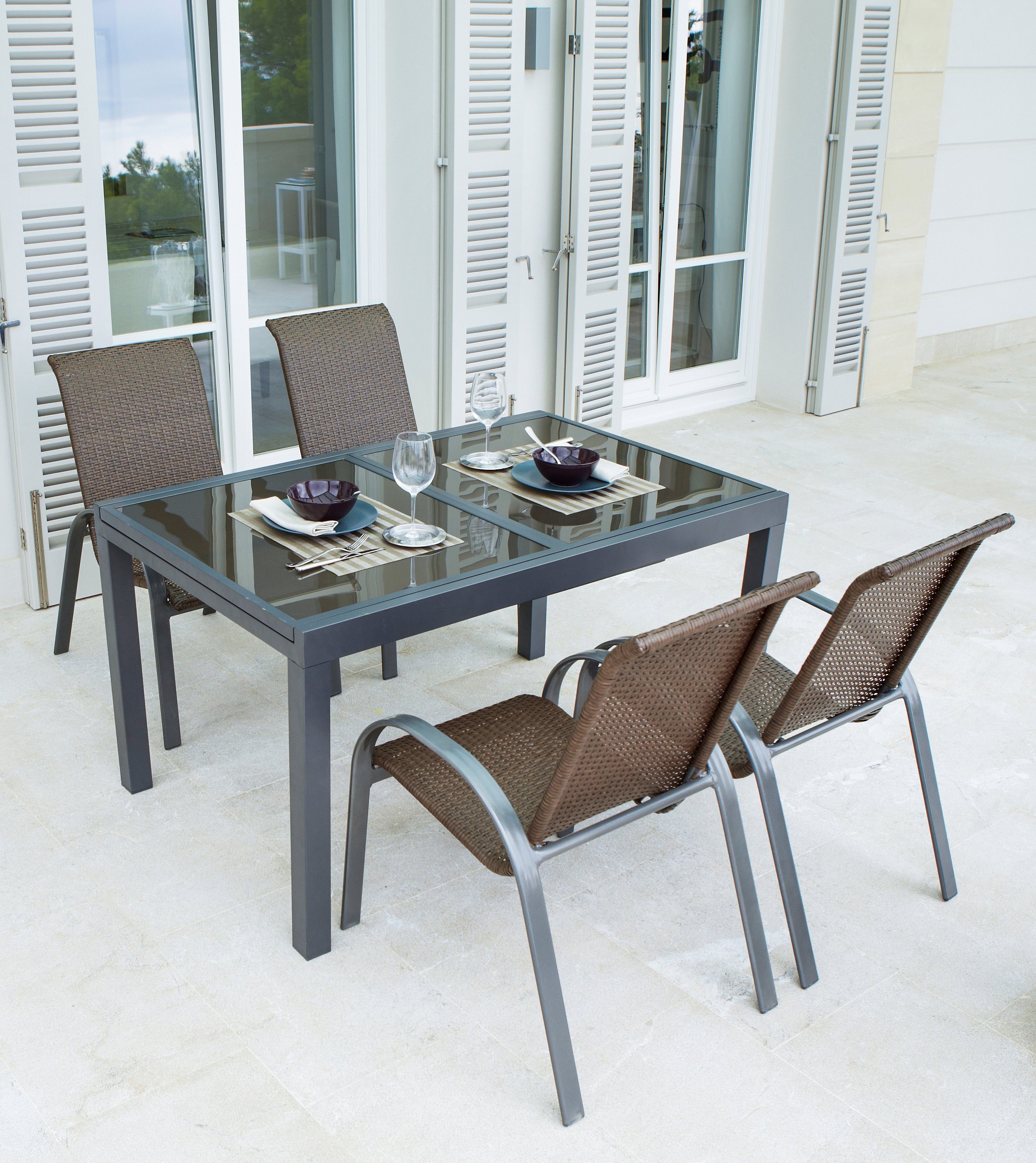 MERXX Tuin-eethoek Côte d ́Azur tuinsets grijs