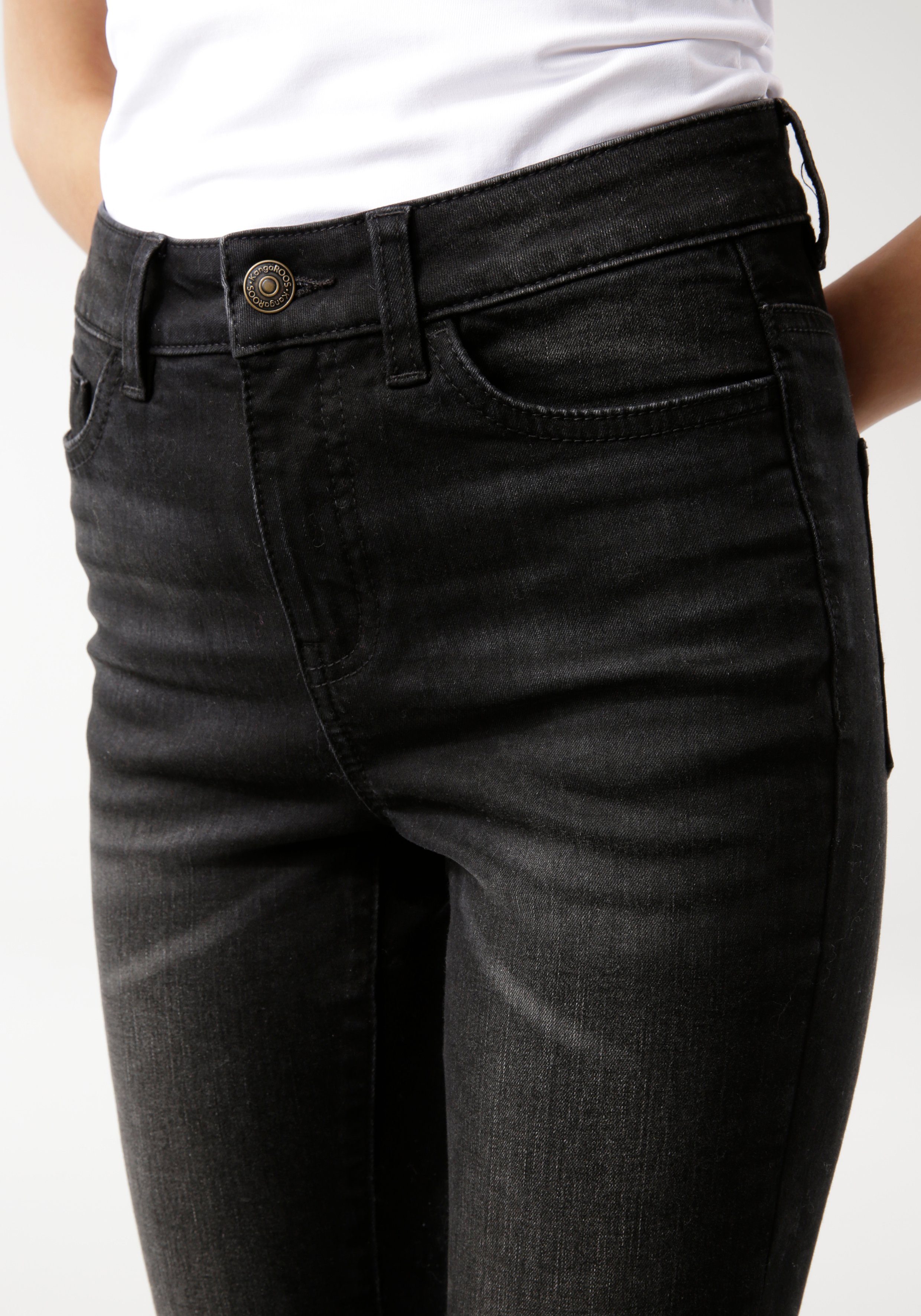 KangaROOS 5-pocket jeans SUPER SKINNY HIGH RISE enkel-lang, met used-look, hoge taille