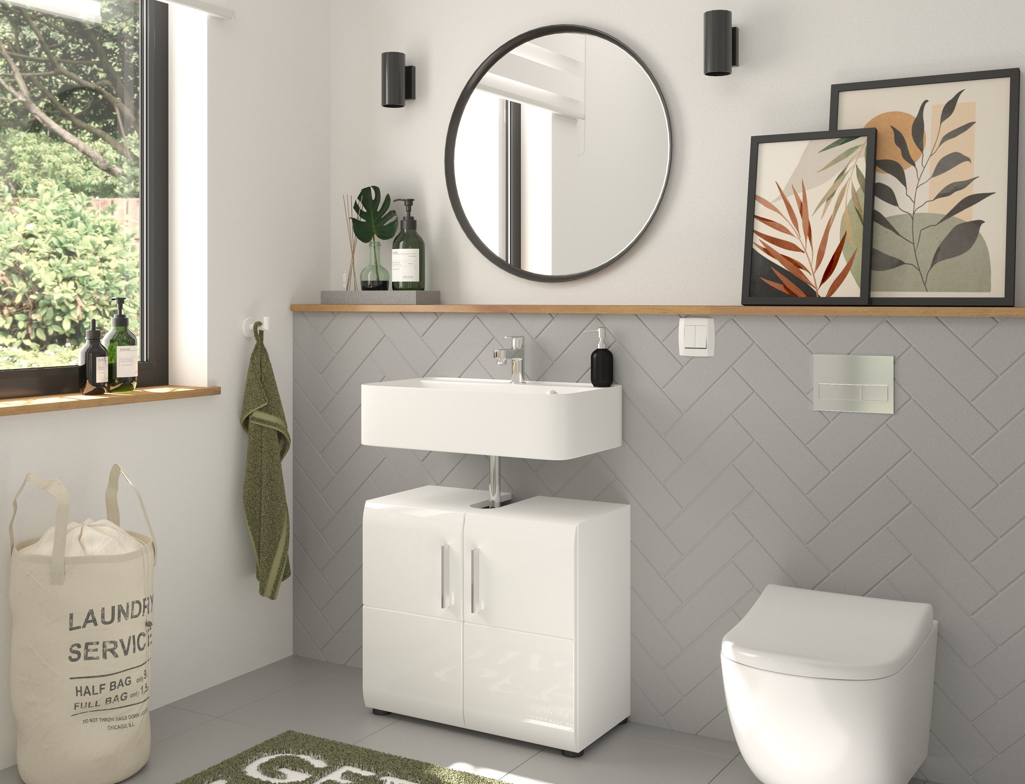 INOSIGN Wastafelonderkast FLORENZ, TOPSELLER!, Breedte 60 cm, 1 legplank, 2 vakken