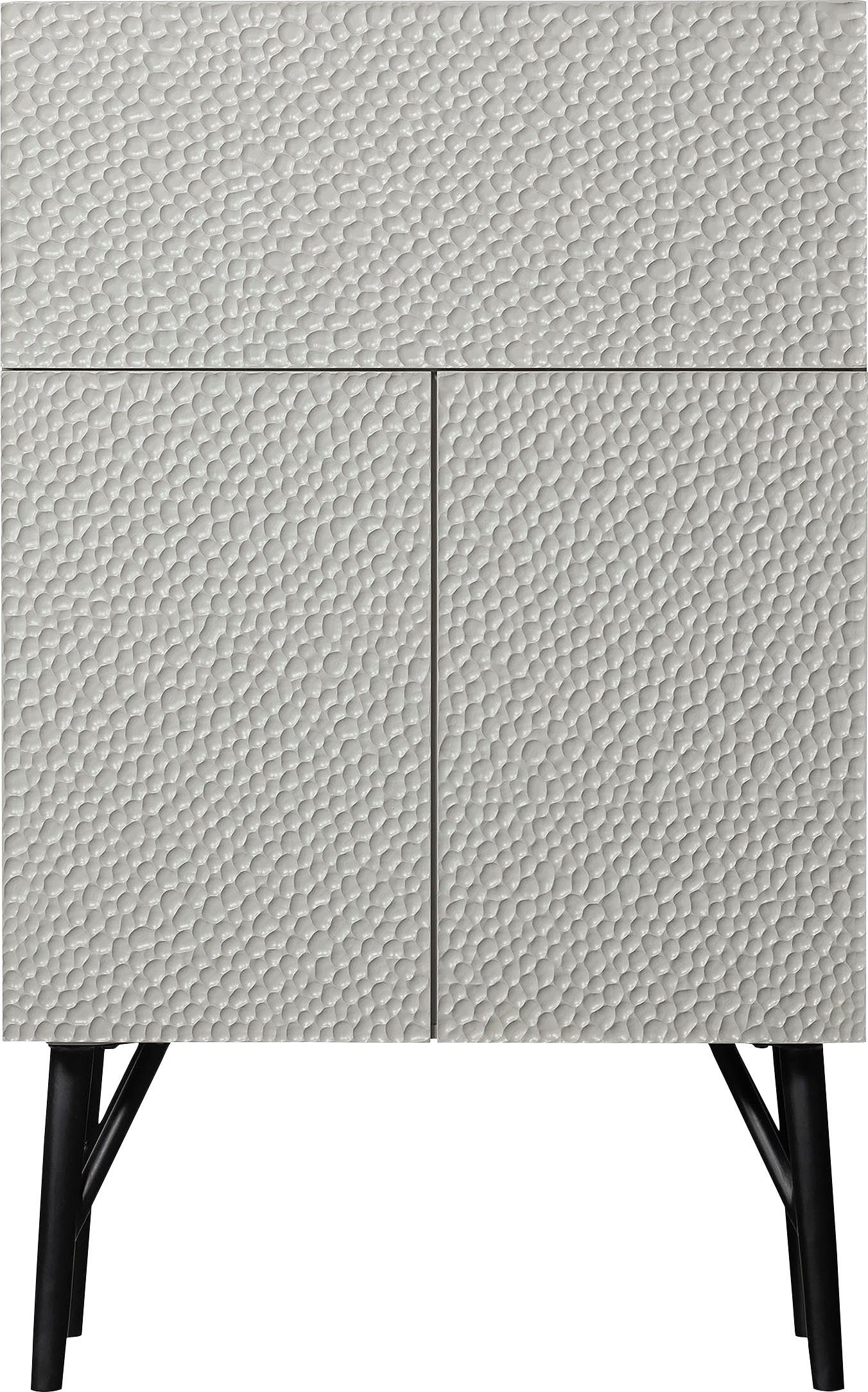 WOOOD Barmeubel Carve met grafische patronen, breedte 90 cm multifunctionele kasten wit