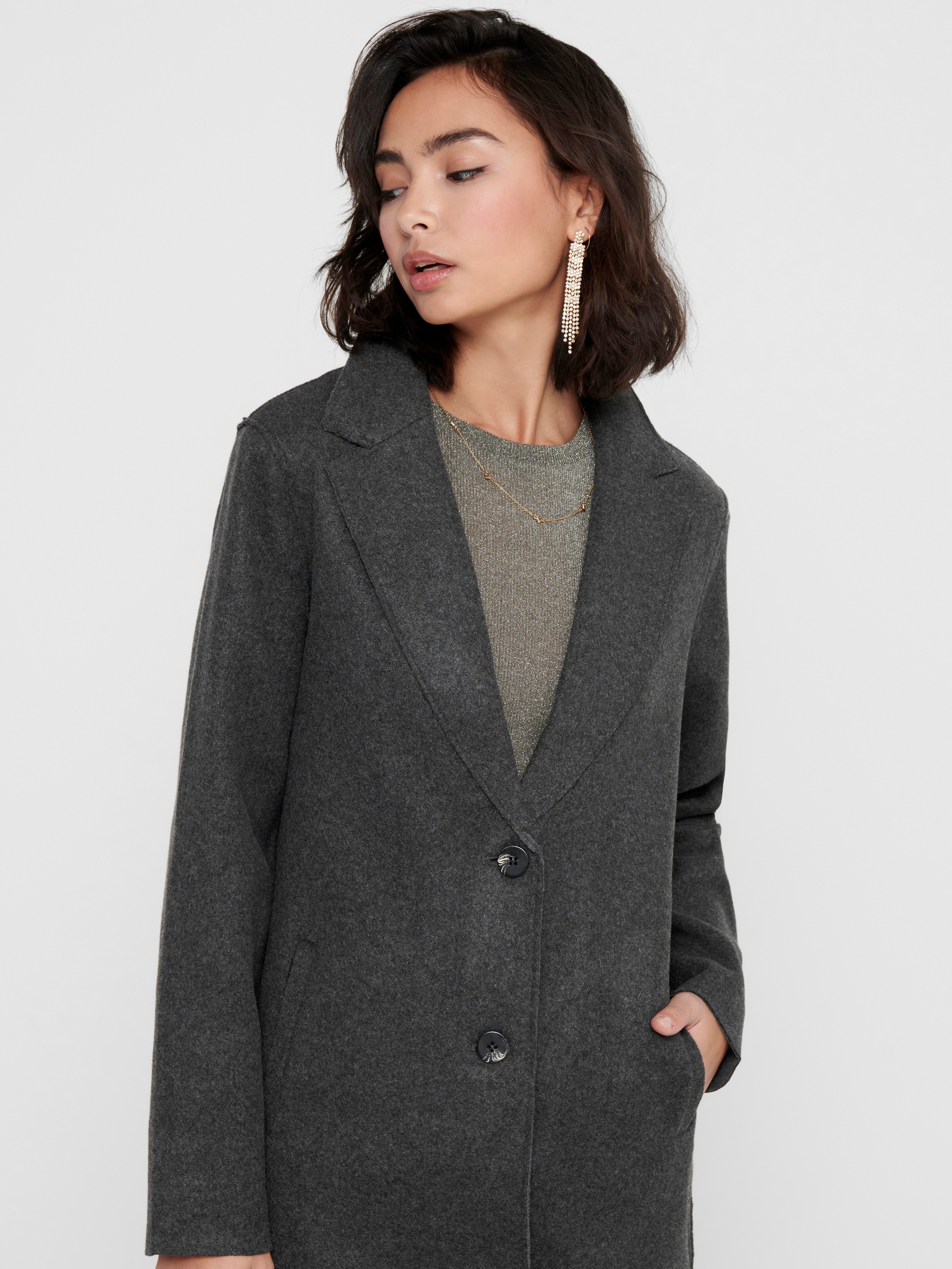 Only Lange jas ONLCARRIE BONDED COAT OTW NOOS