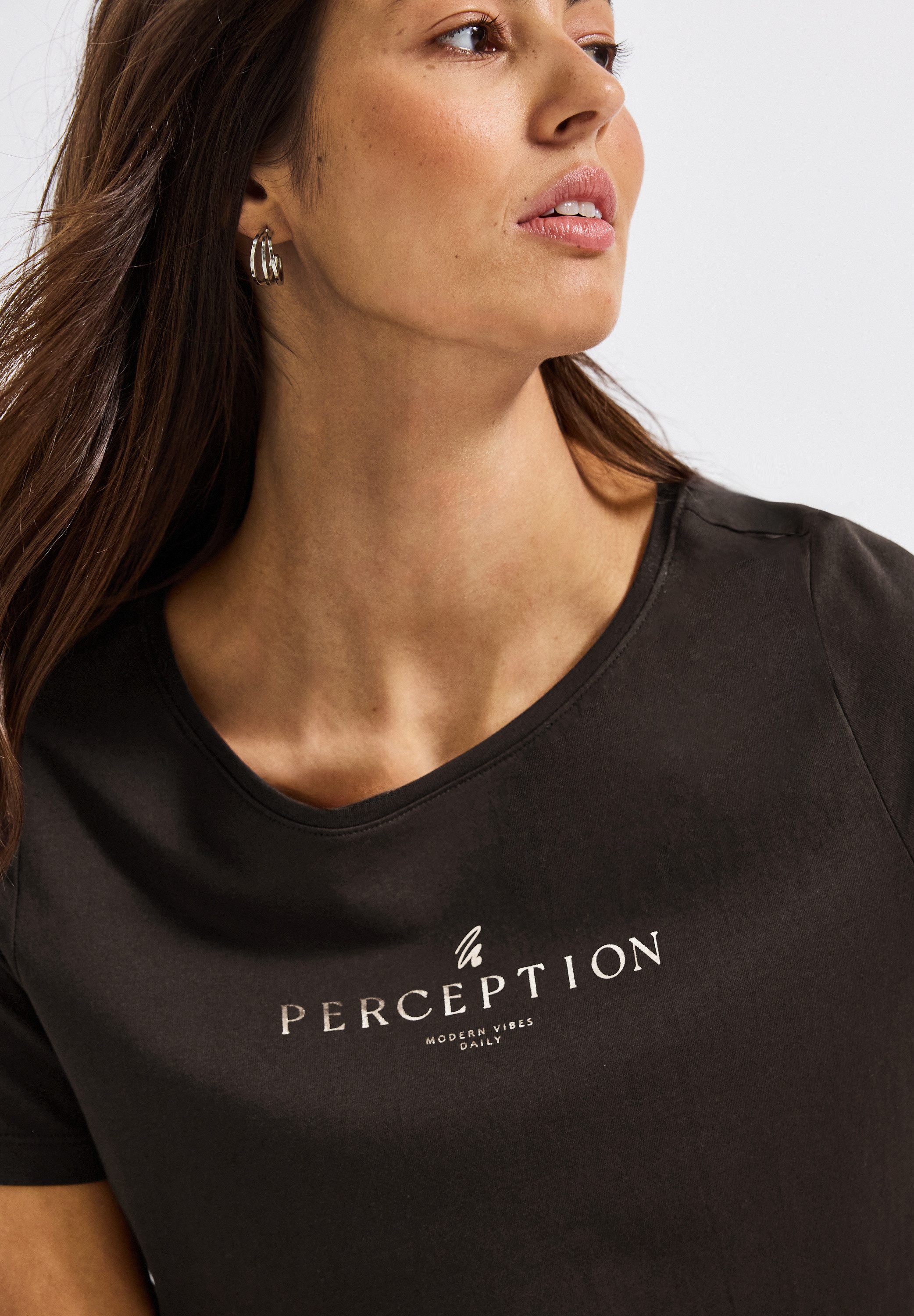 STREET ONE T-shirt met belettering artwork