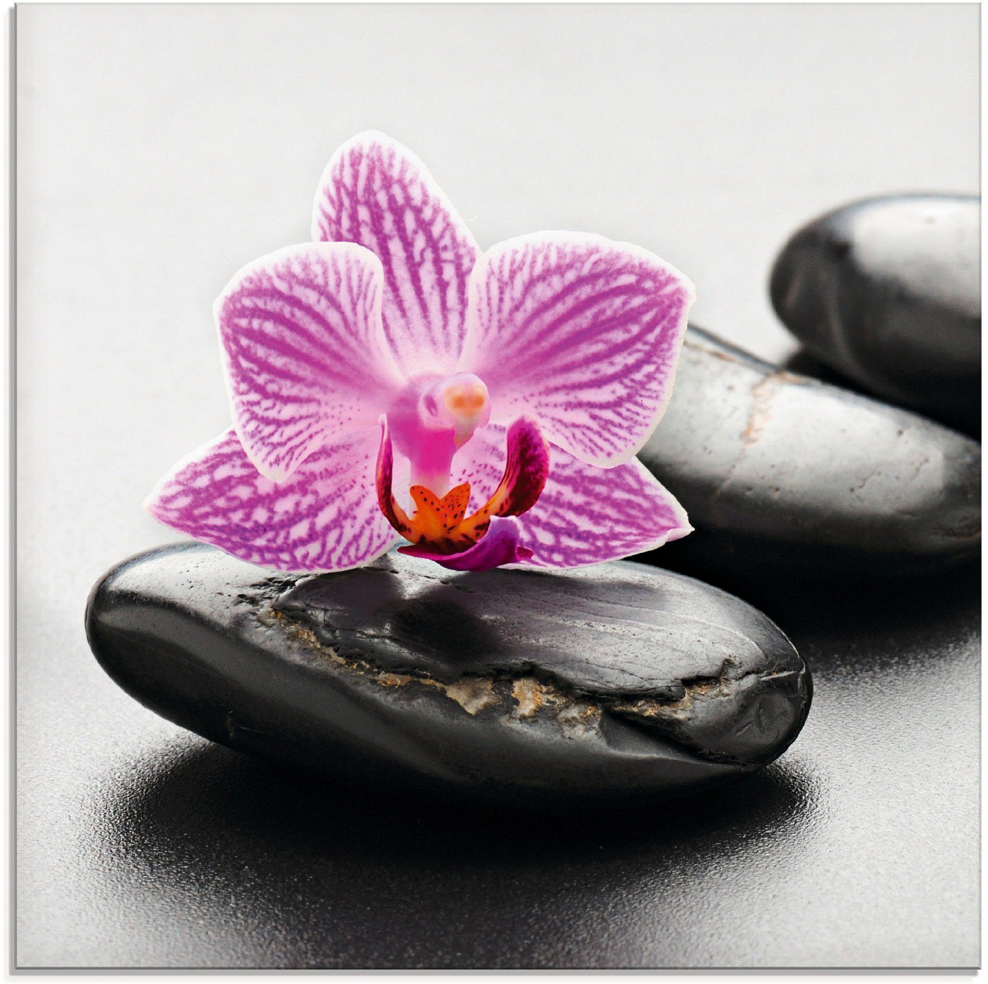 Artland Print op glas Spa-concept met zen stenen en orchidee (1 stuk)