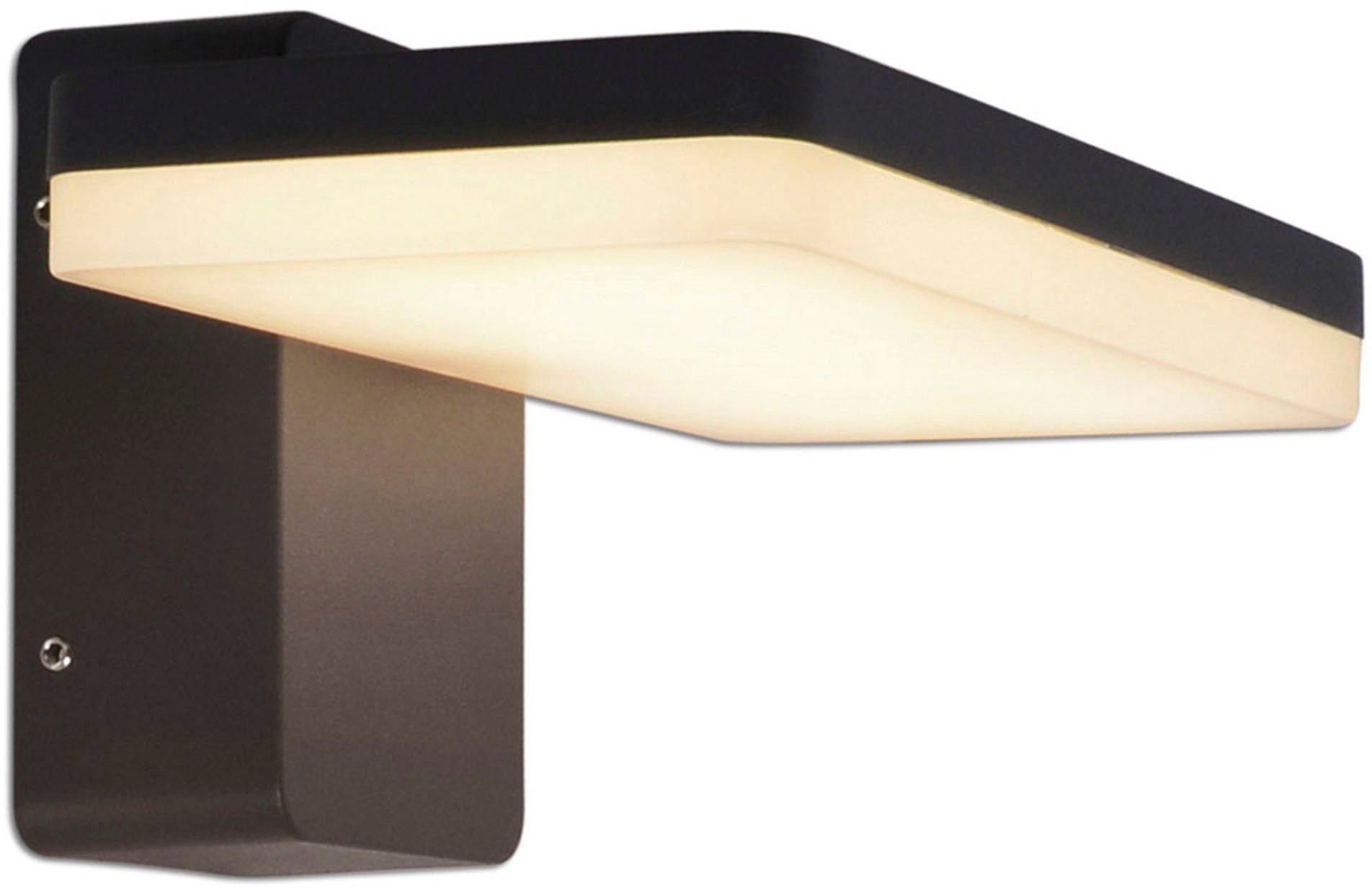 näve Ledwandlamp voor buiten Clair Wandlamp, terras, antraciet, hoogte: 11 cm, led warmwit (1 stuk) tuinlampen grijs