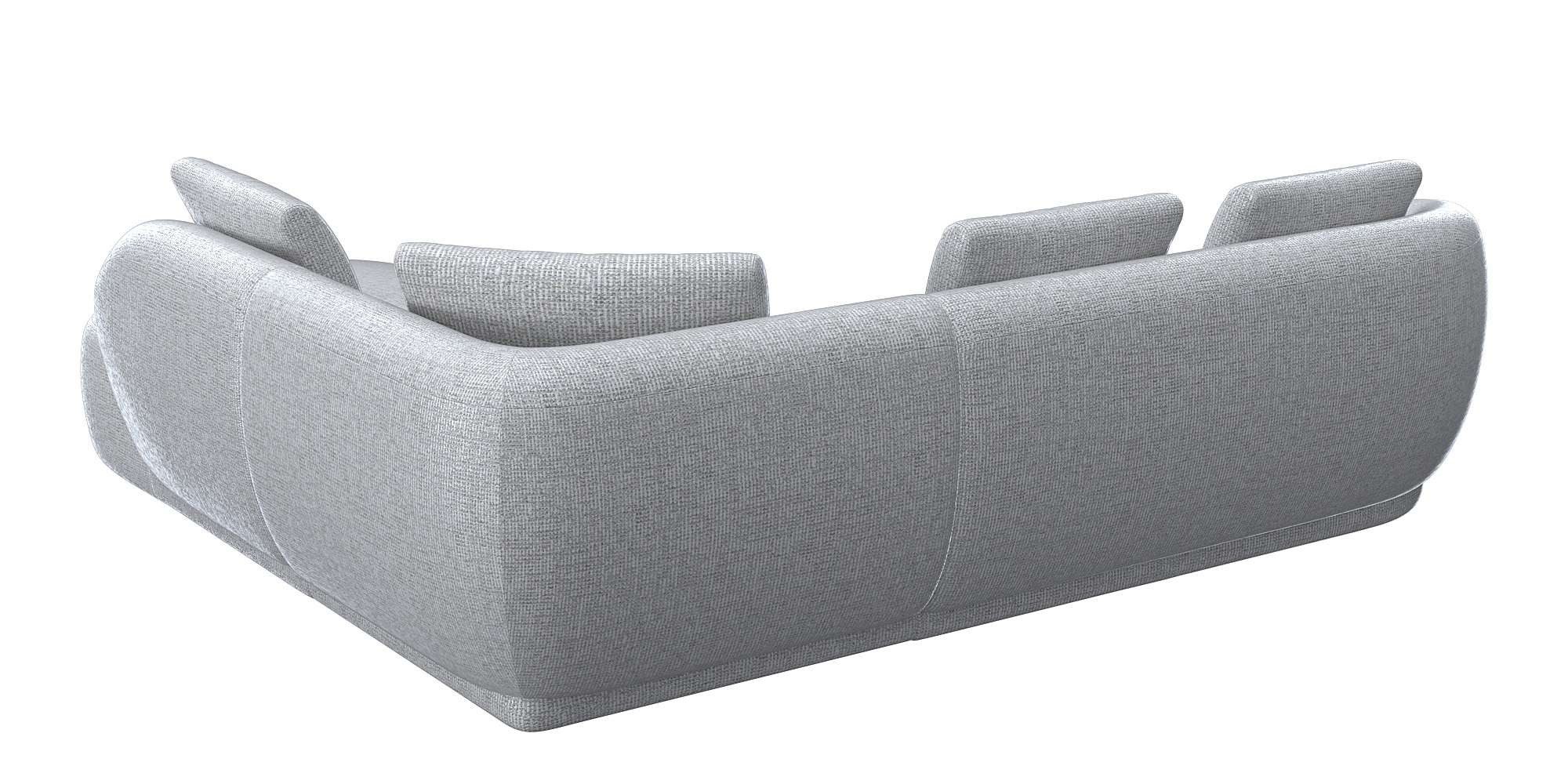 FLEXLUX Hoekbank Torino, rond, L-vorm, bankhoek met ottomane Modern, organisch bankontwerp, koudschuim, golfvering