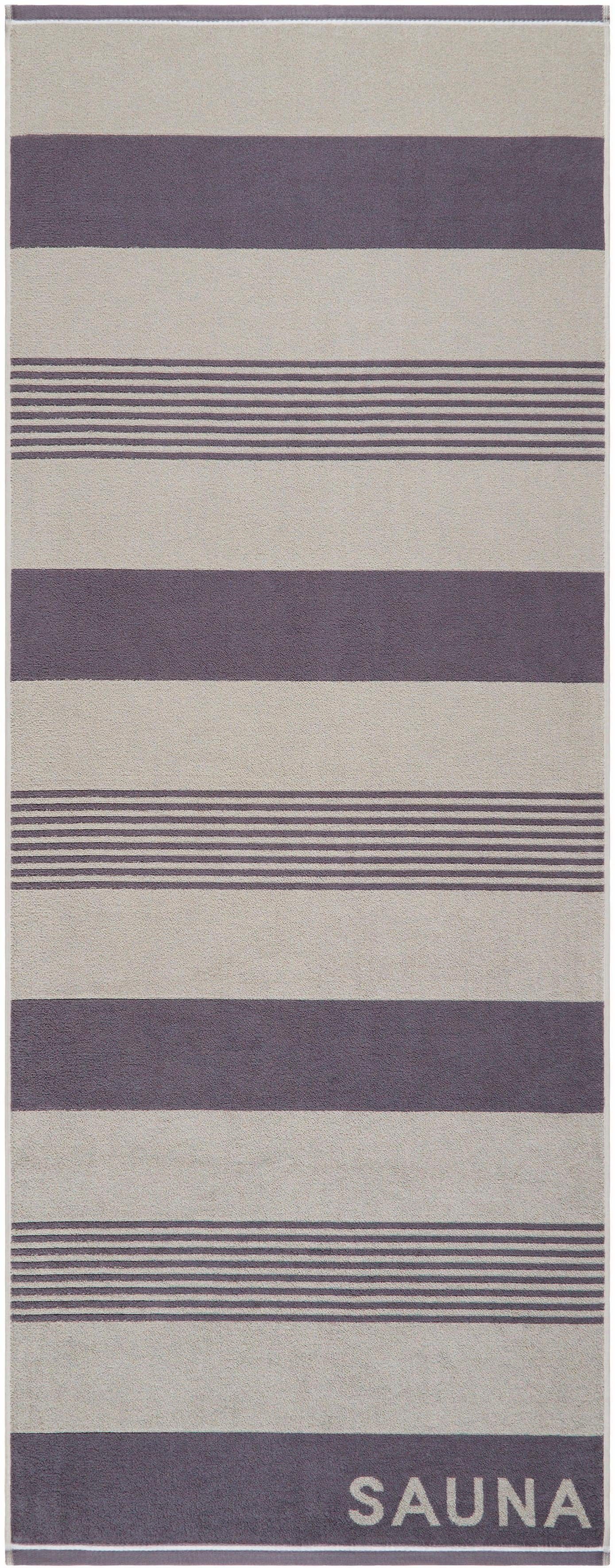 Egeria Saunalaken Bob 75x200 cm met streepdessin, puur katoen (1 stuk) handdoeken maat 1x 75x200 cm grijs