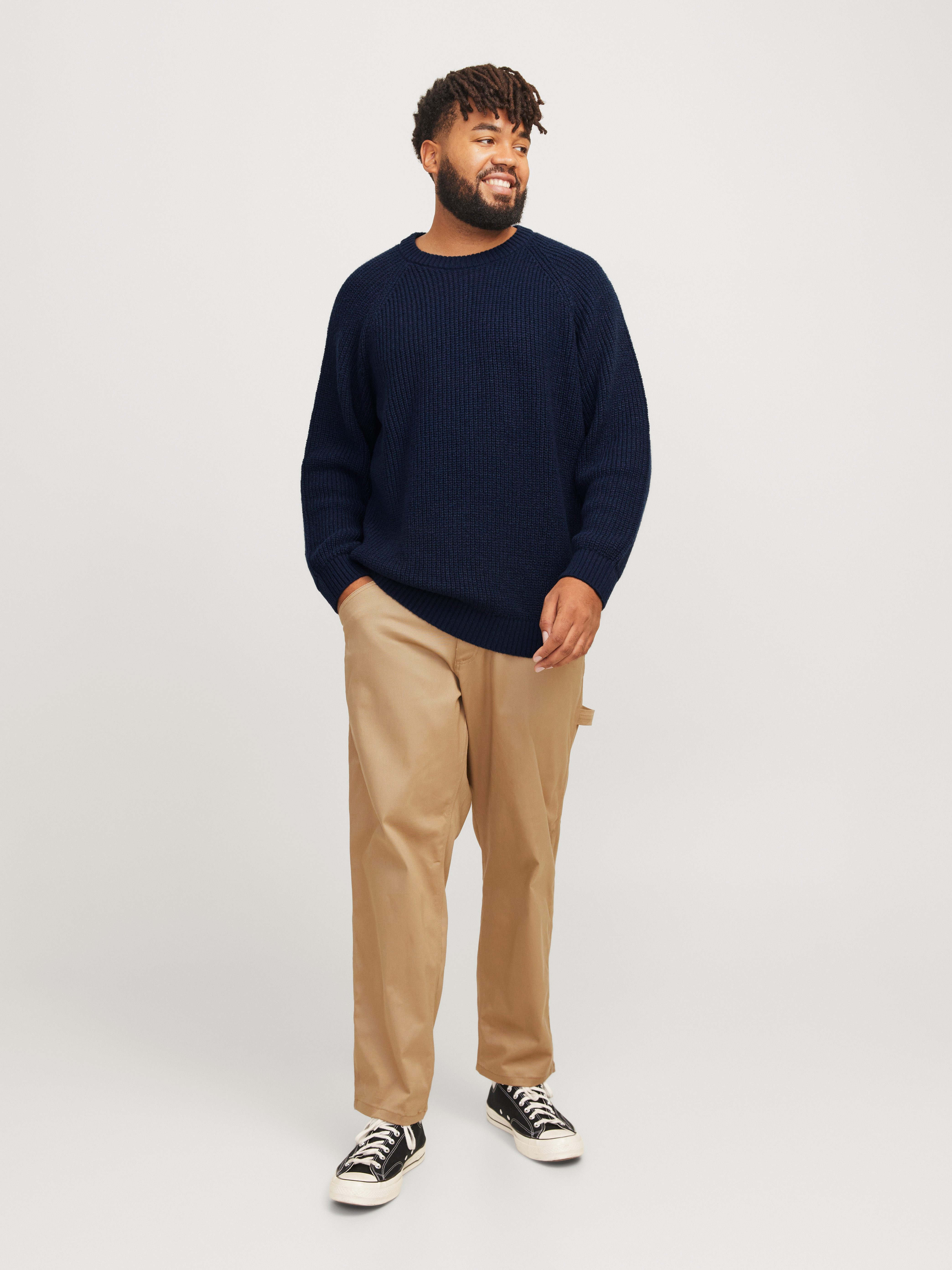 Jack & Jones PlusSize Trui met ronde hals JJJONES KNIT CREW NECK PLS