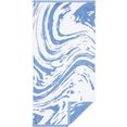egeria handdoek marble met patroon (2 stuks) blauw