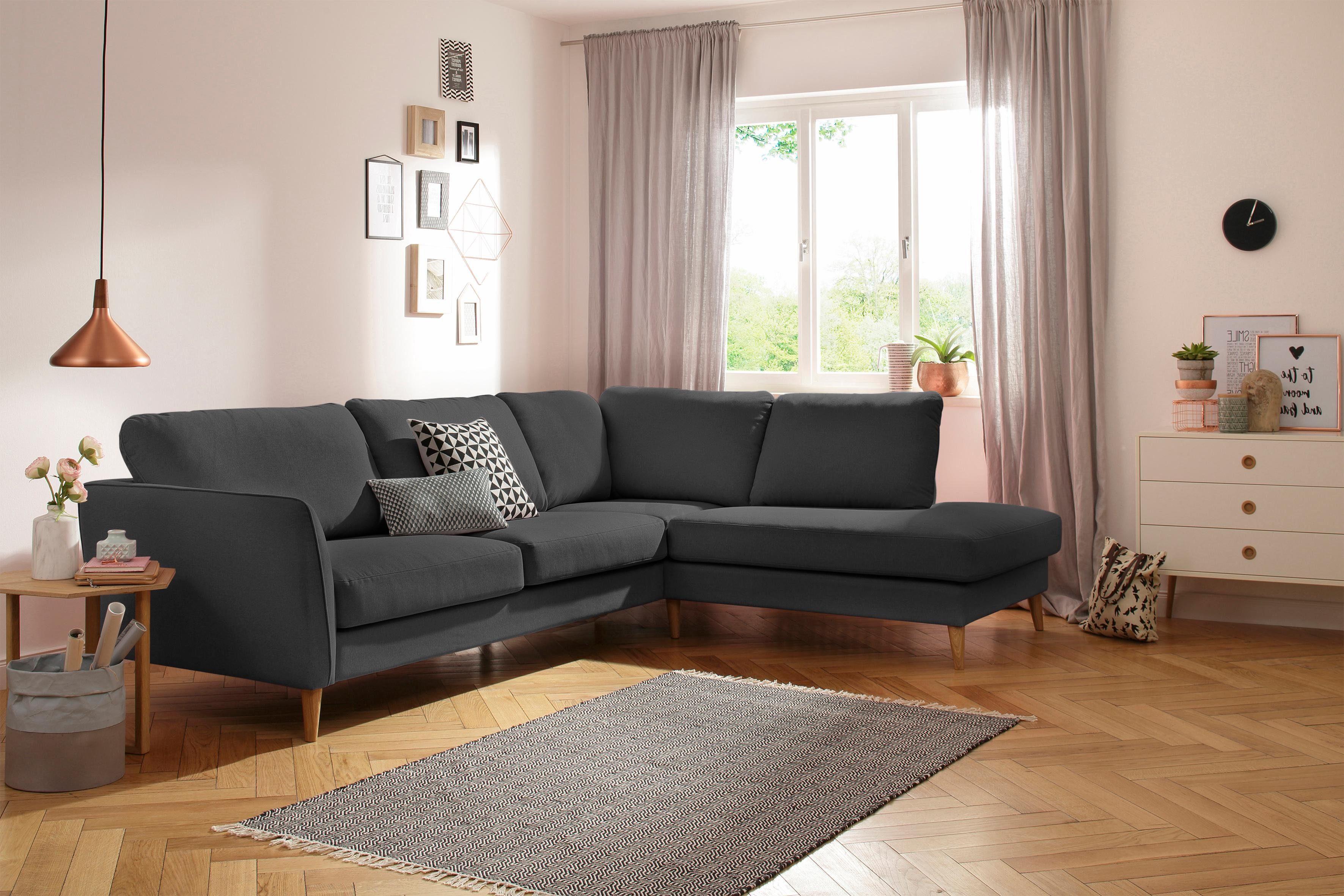 Home affaire Hoekbank MARSEILLE 278/202 cm, L-vorm, ottoman rechts/links, verschillende bekledingen