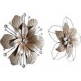 home affaire sierobject voor aan de wand bloem wanddecoratie, van metaal, met parelmoergarnering zilver