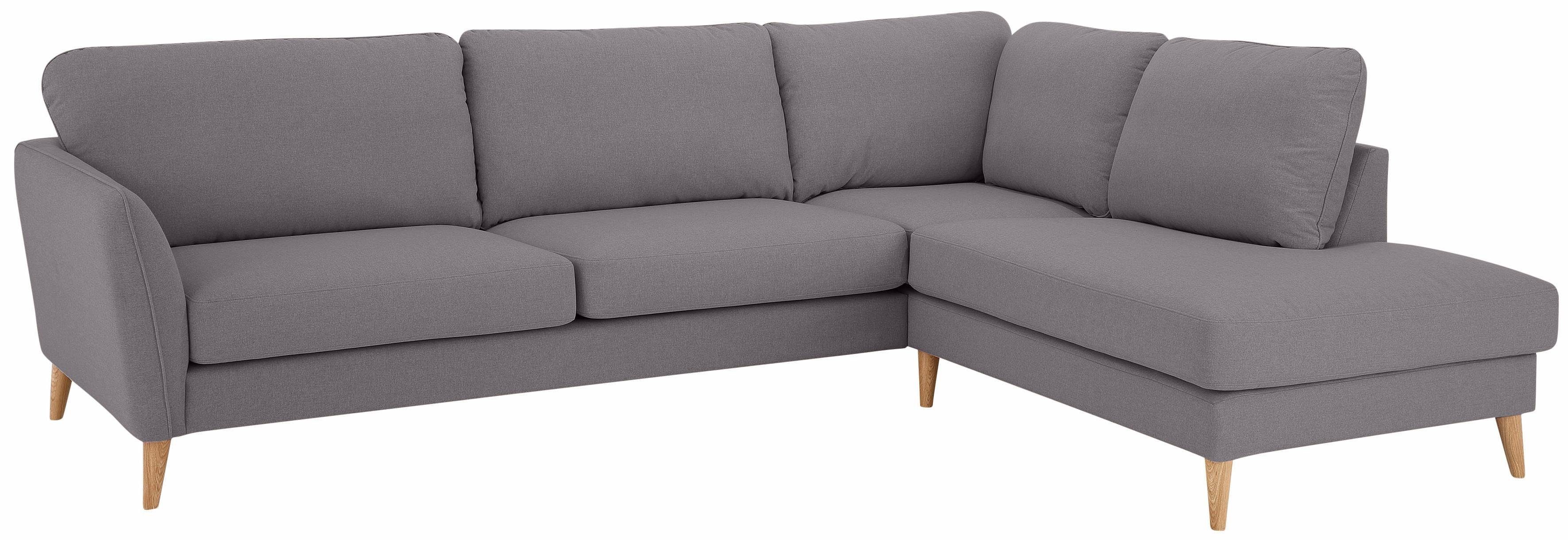 Home affaire Hoekbank MARSEILLE 278/202 cm, L-Form, Ottom. rechts/links, verschiedene Bezüge Massief houten poten van eiken, in verschillend overtrekken en kleurvarianten