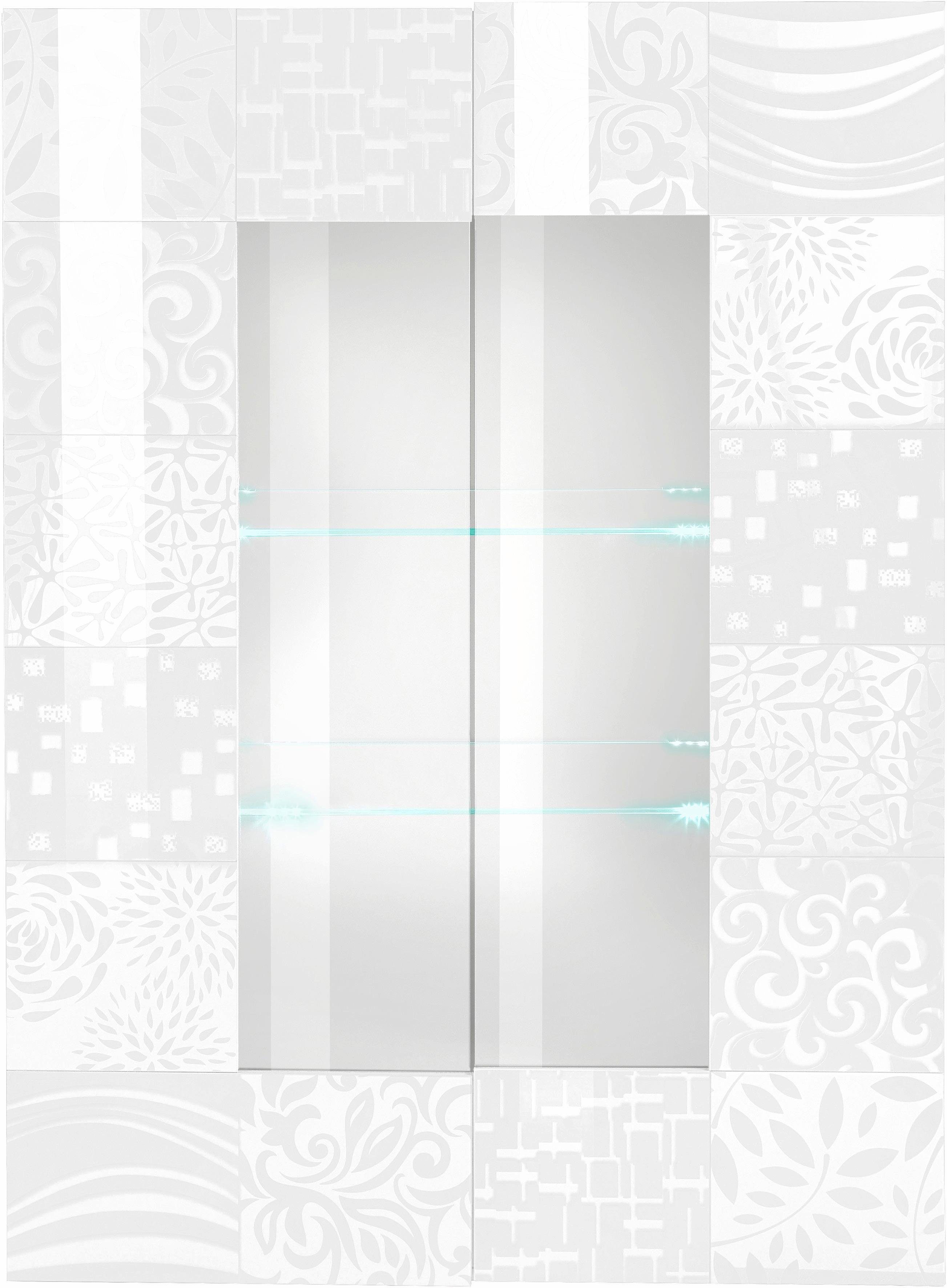 INOSIGN Vitrinekast Miro Vitrinekast, hoogte 166 cm met decoratieve zeefdruk